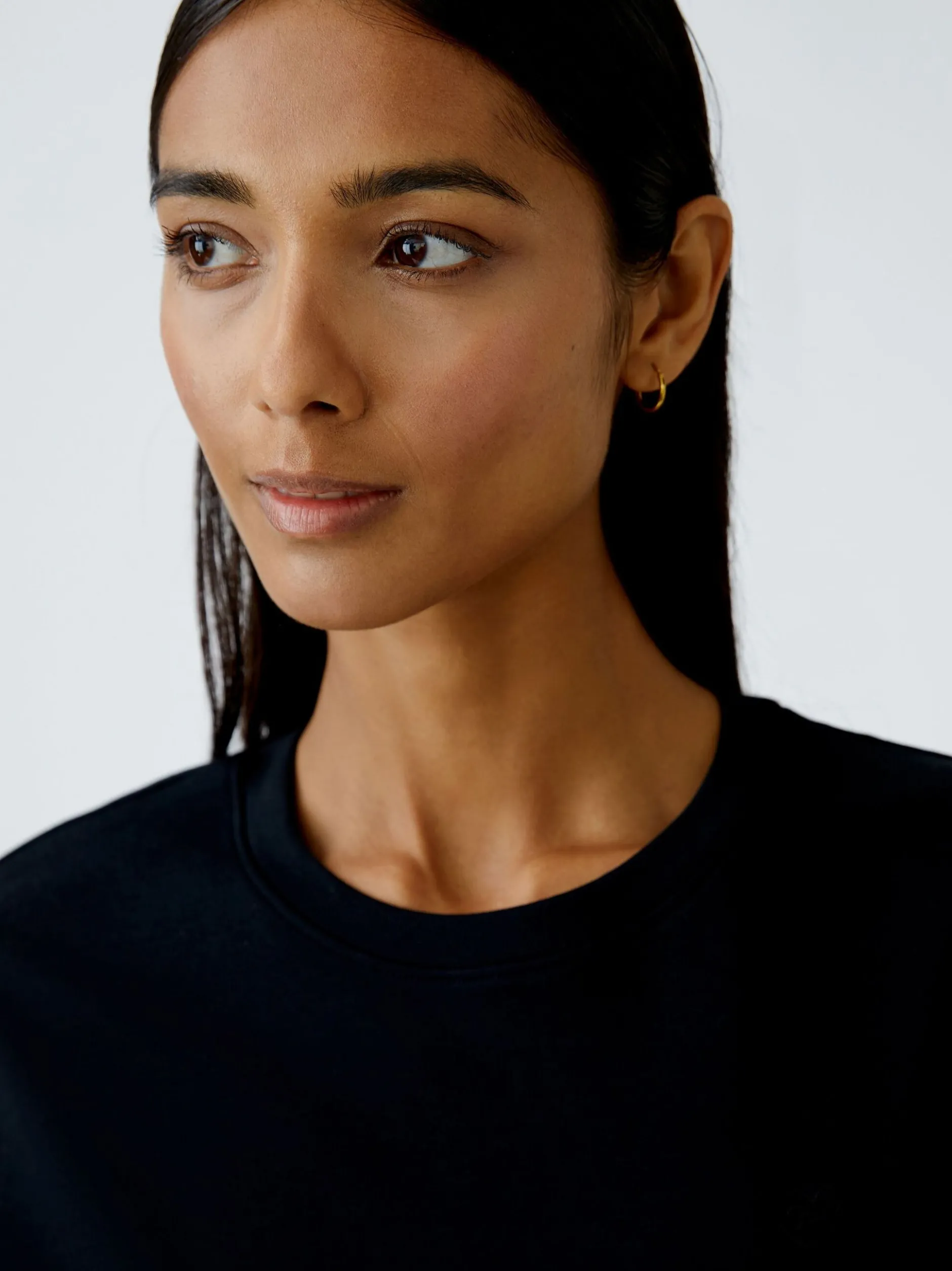 Oui Damen T-Shirt in schwarz - Ausschnitt: Rundhals