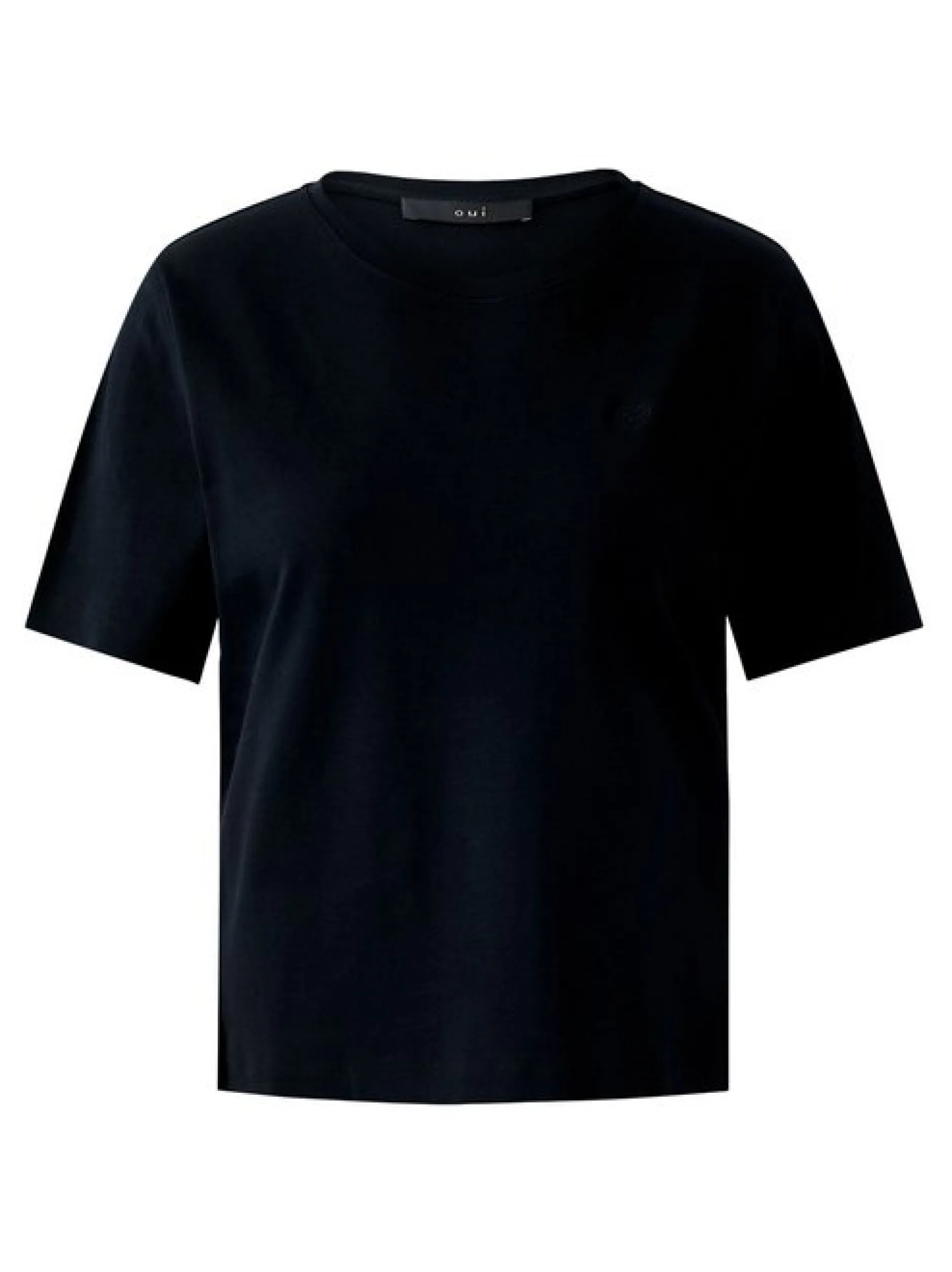 Oui Damen T-Shirt in schwarz - Ausschnitt: Rundhals