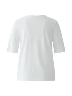Oui Damen T-Shirt in weiß - Ausschnitt: Rundhals
