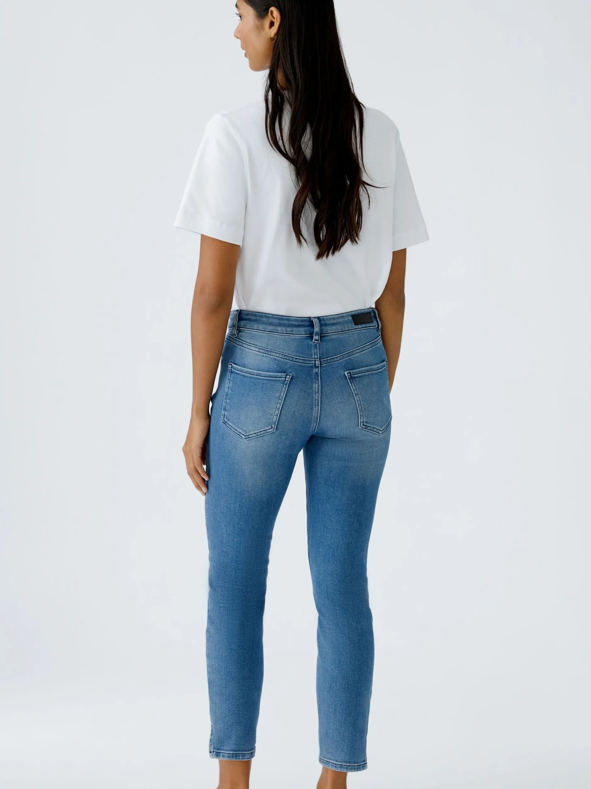 Oui Damen T-Shirt in weiß - Ausschnitt: Rundhals