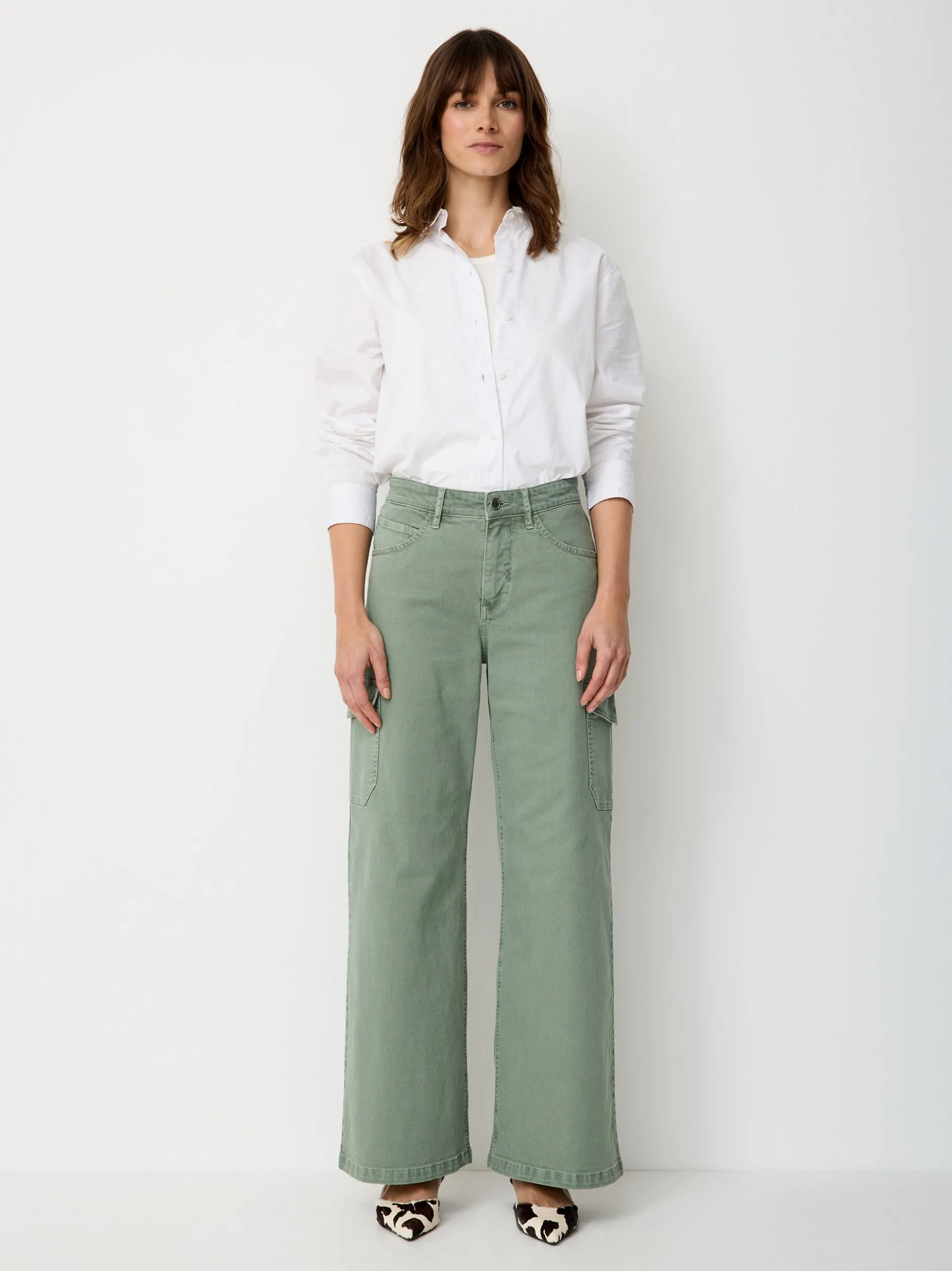 Paddock`s Damen Cargohose - Relaxed Fit in khaki
