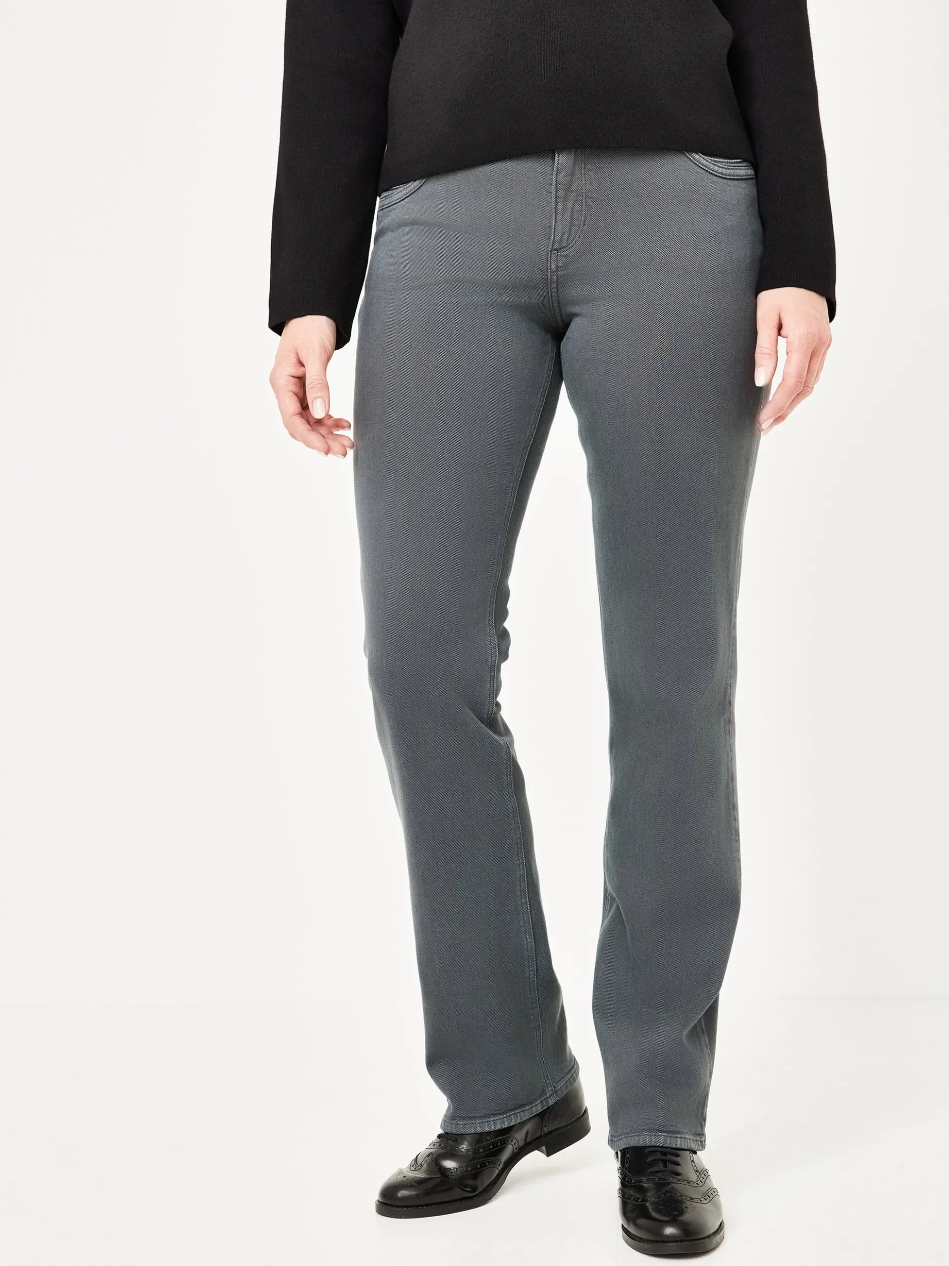 Paddock`s Damen 5-Pocket Jeans - LARA Straight Fit in grau