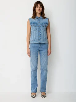 Paddock`s Damen 5-Pocket Jeans - LARA Straight Fit in blue stone