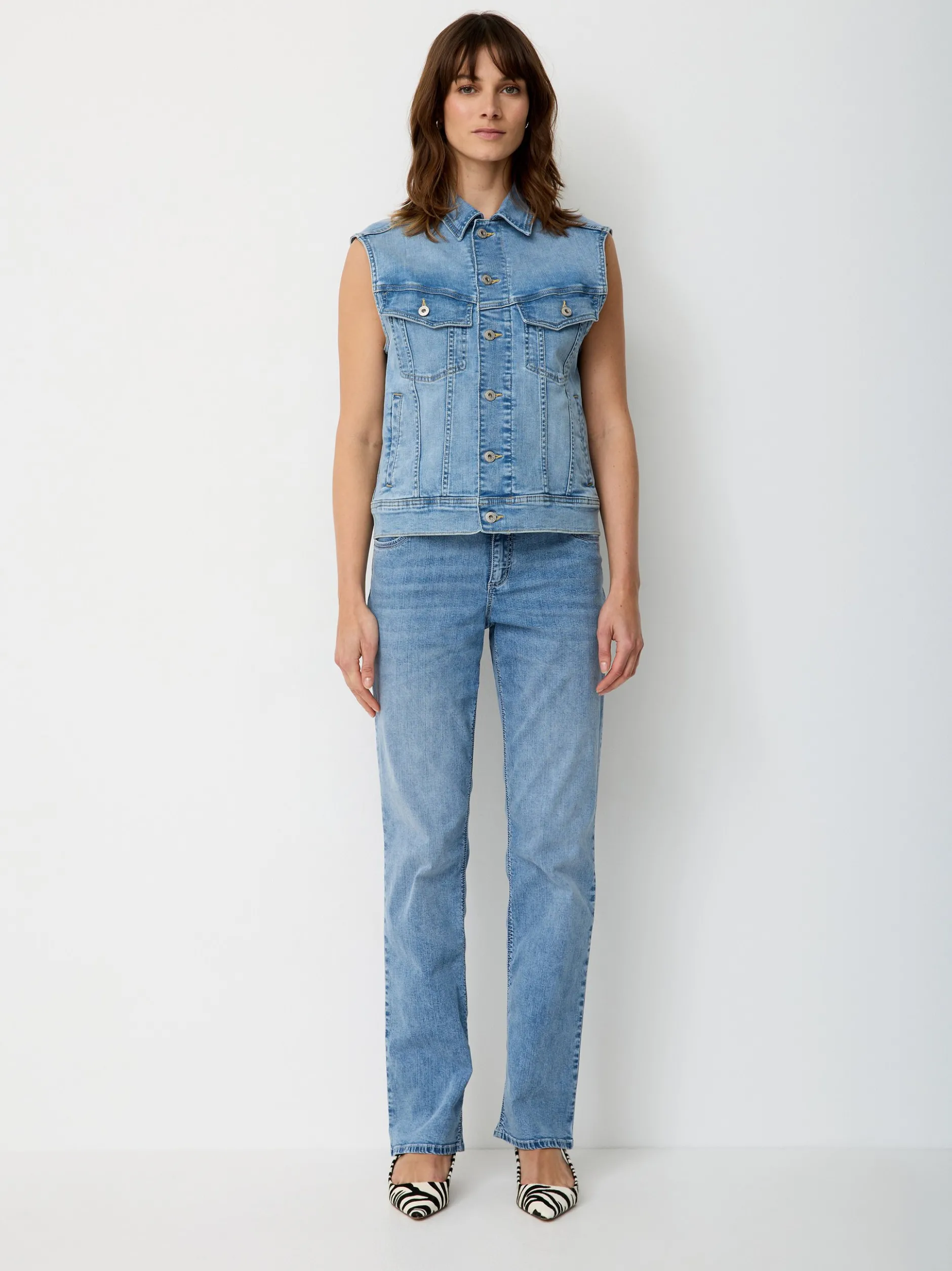 Paddock`s Damen 5-Pocket Jeans - LARA Straight Fit in blue stone