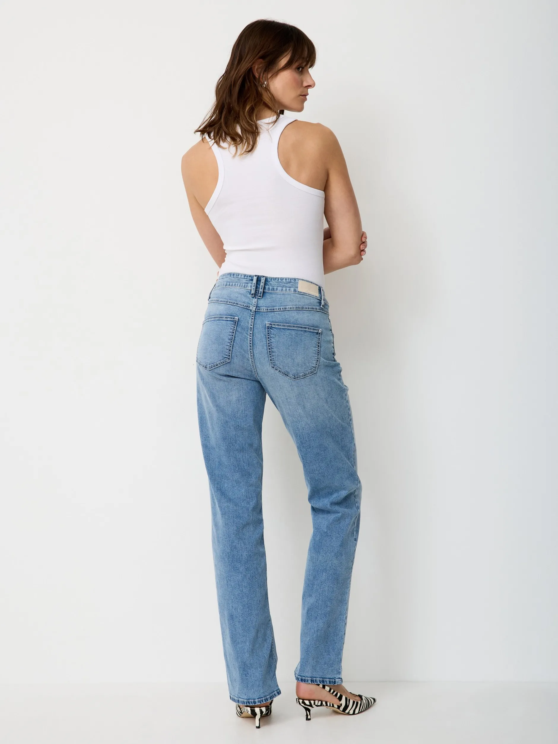 Paddock`s Damen 5-Pocket Jeans - LARA Straight Fit in blue stone