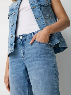 Paddock`s Damen 5-Pocket Jeans - LARA Straight Fit in blue stone
