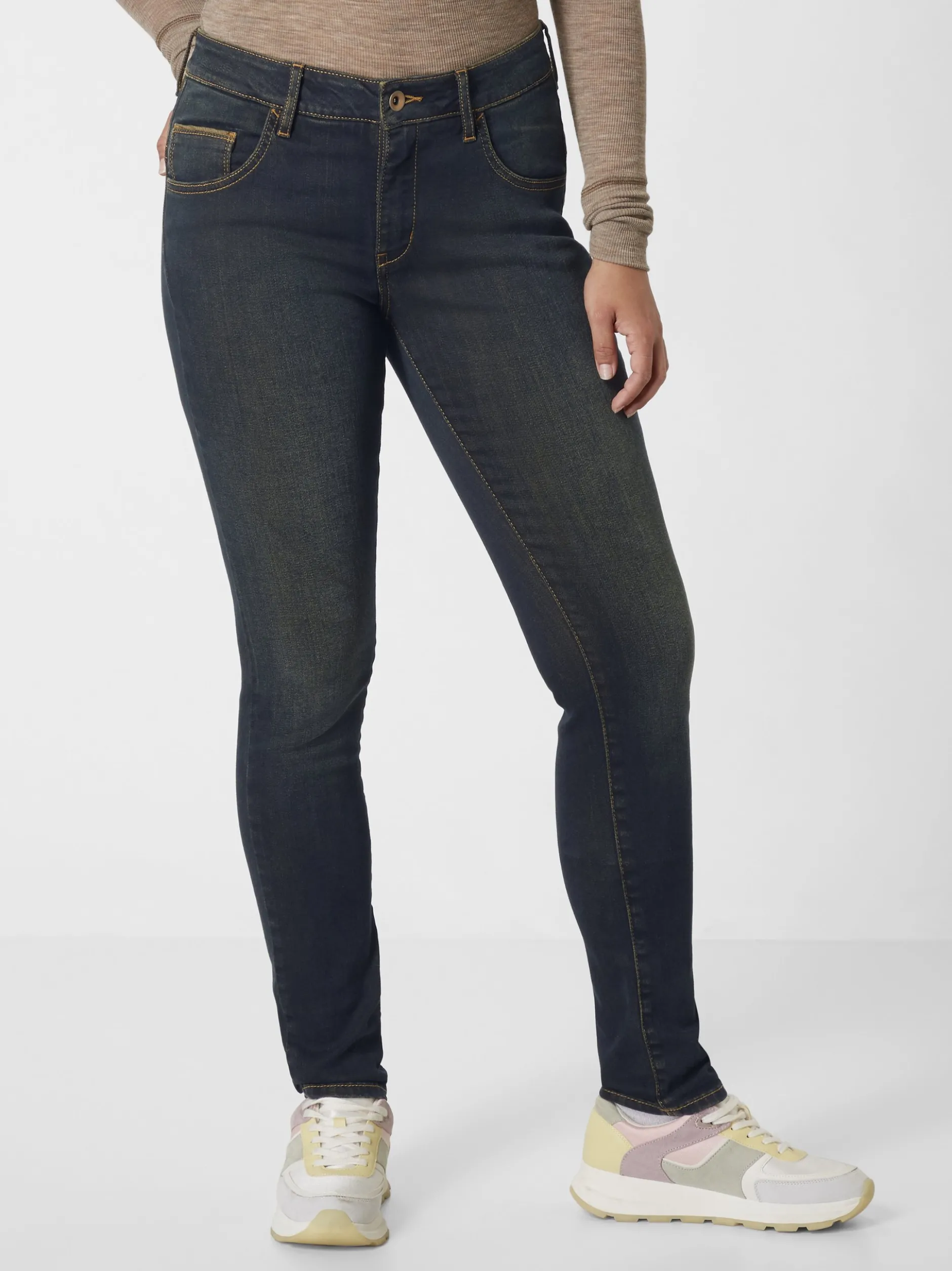 Paddock`s Damen 5-Pocket Jeans - PAT Slim Fit in dark stone