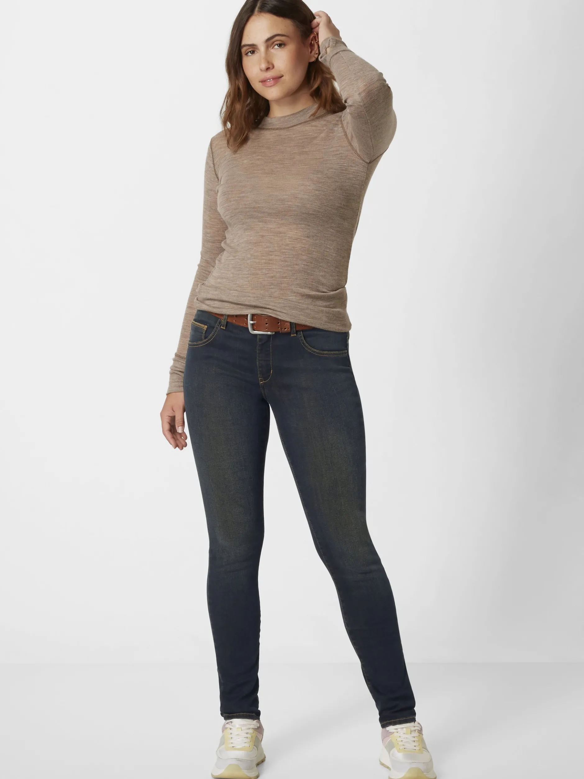 Paddock`s Damen 5-Pocket Jeans - PAT Slim Fit in dark stone
