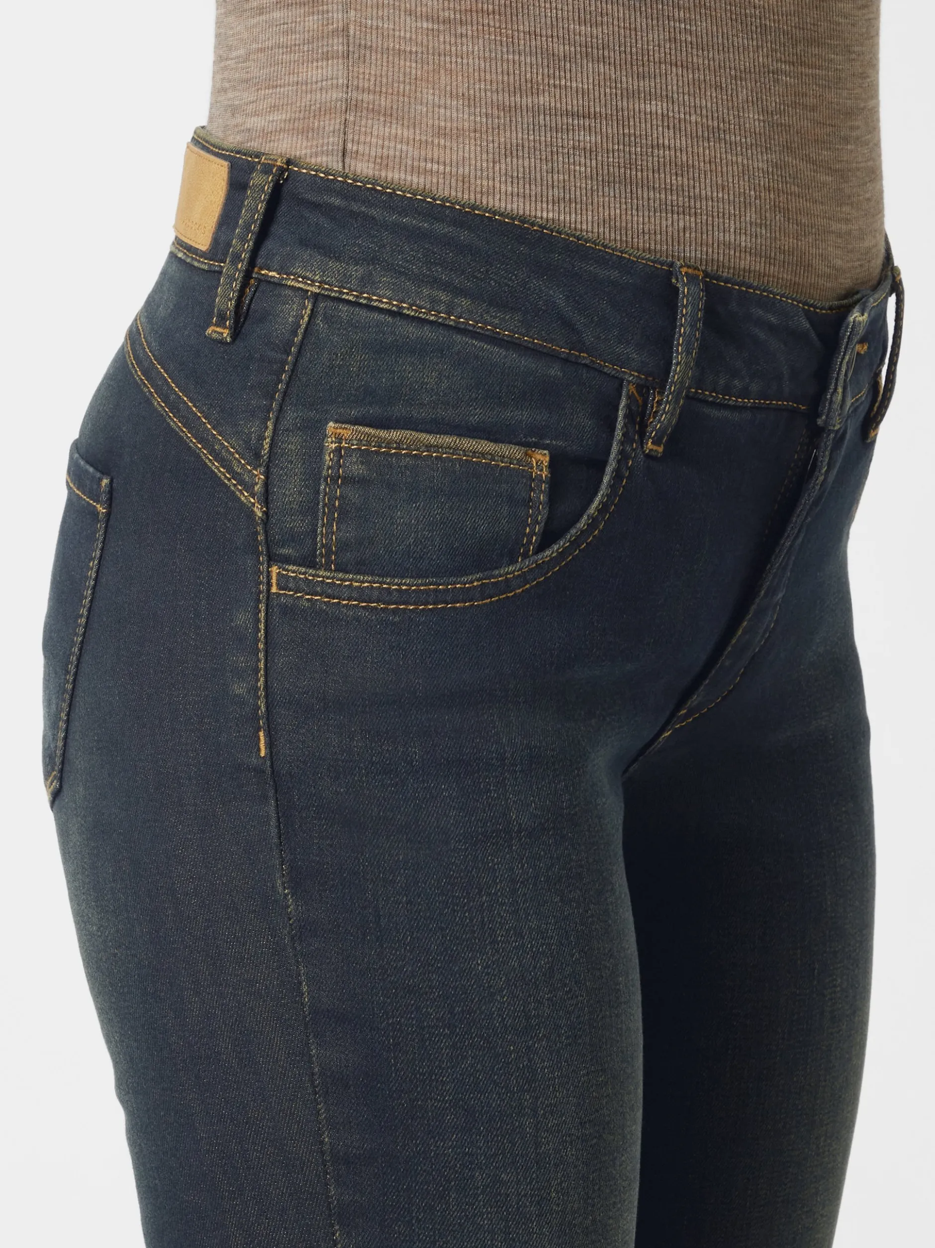Paddock`s Damen 5-Pocket Jeans - PAT Slim Fit in dark stone