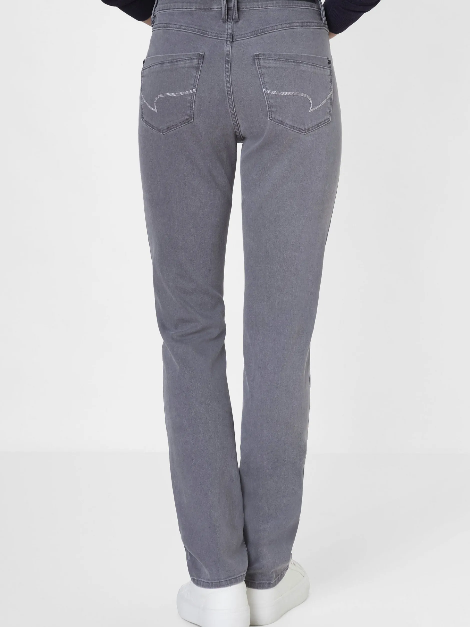 Paddock`s Damen 5-Pocket Jeans - PAT Slim Fit in grau