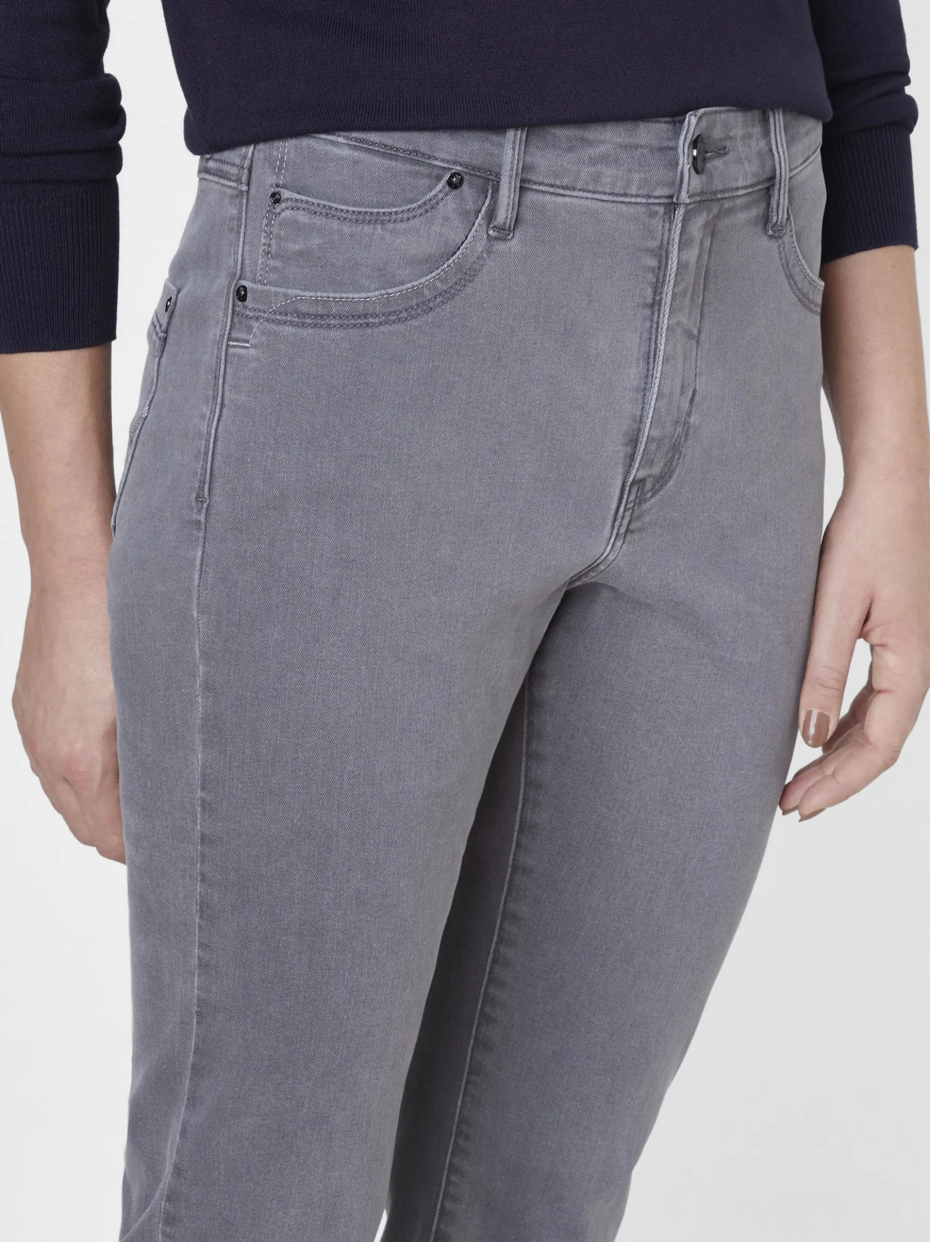 Paddock`s Damen 5-Pocket Jeans - PAT Slim Fit in grau