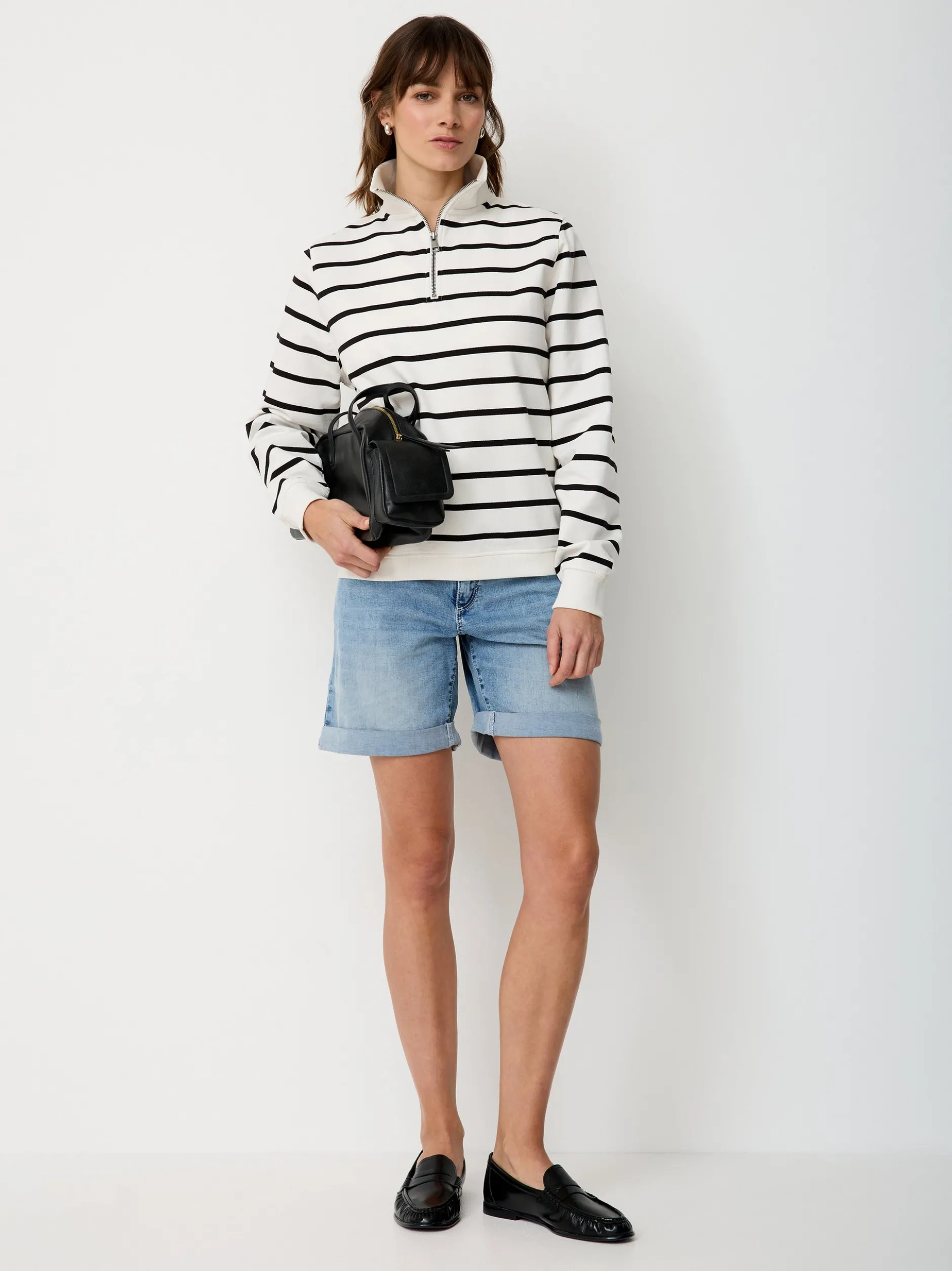 Paddock`s Damen Pullover - Regular Fit in weiß mehrfarbig