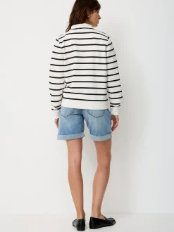 Paddock`s Damen Pullover - Regular Fit in weiß mehrfarbig