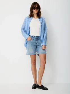 Paddock`s Damen Shorts - ELLI Relaxed Fit in blue stone