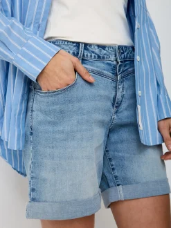Paddock`s Damen Shorts - ELLI Relaxed Fit in blue stone