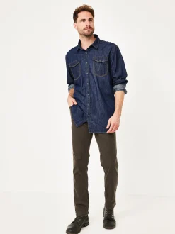 Paddock`s Herren Hemd - Regular Fit in denim