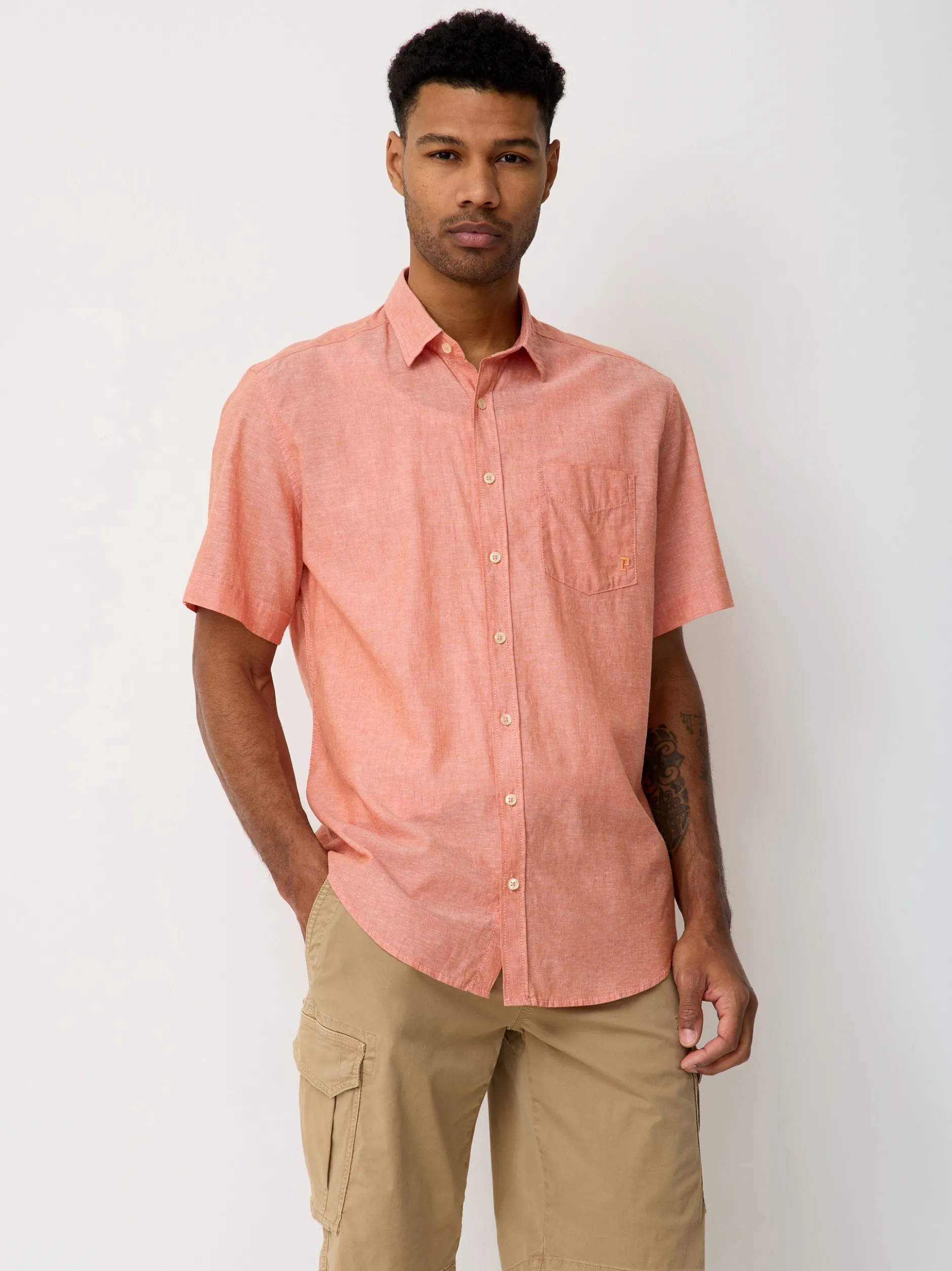 Paddock`s Herren Hemd - Regular Fit in orange