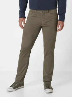 Paddock`s Herren 5-Pocket Hose - PIPE Slim Fit in braun