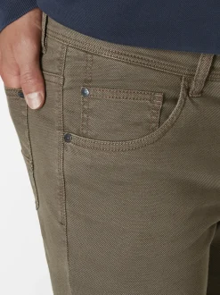 Paddock`s Herren 5-Pocket Hose - PIPE Slim Fit in braun