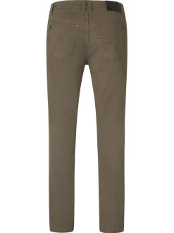 Paddock`s Herren 5-Pocket Hose - PIPE Slim Fit in braun