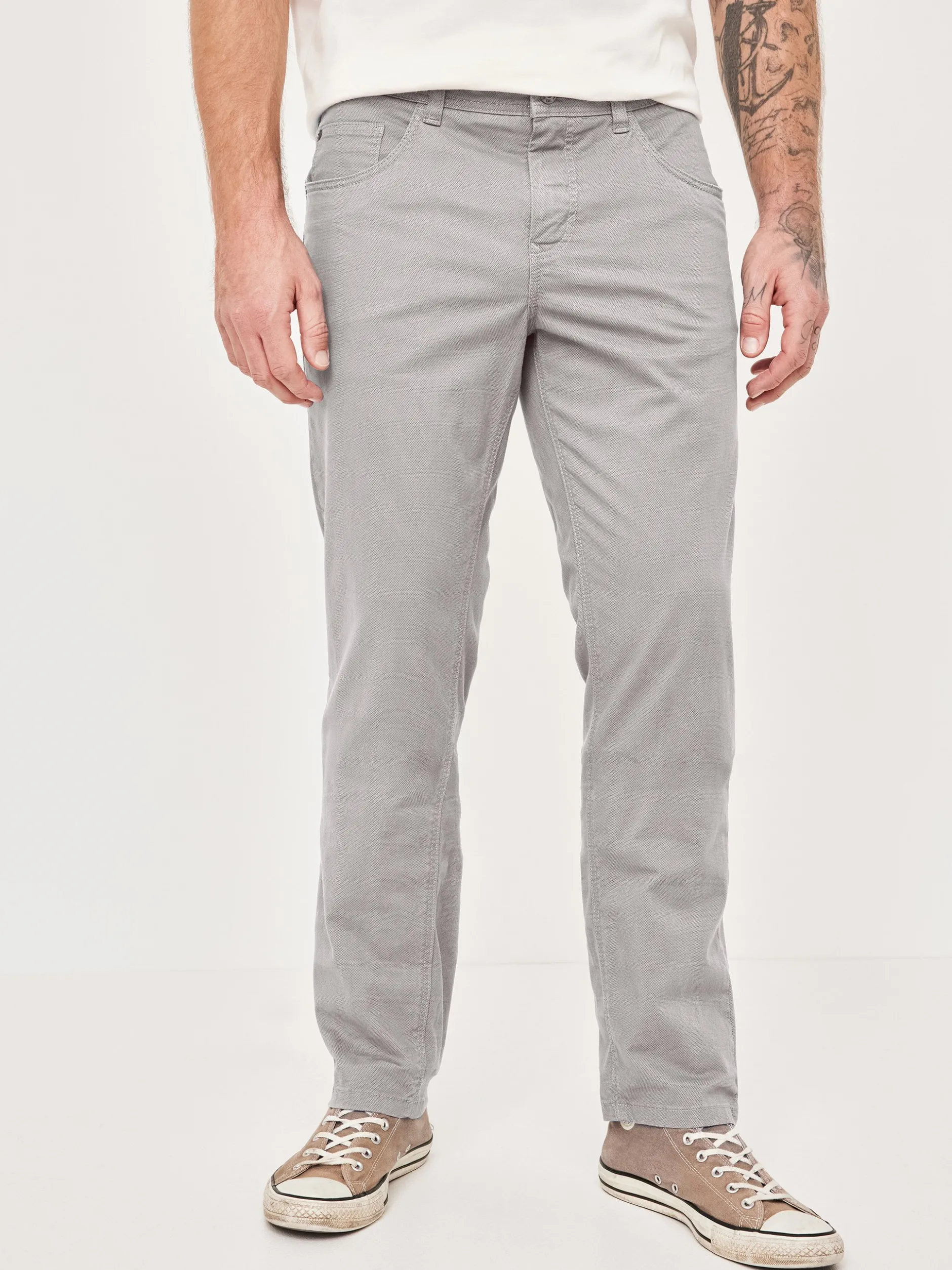 Paddock`s Herren 5-Pocket Hose - PIPE Slim Fit in grau