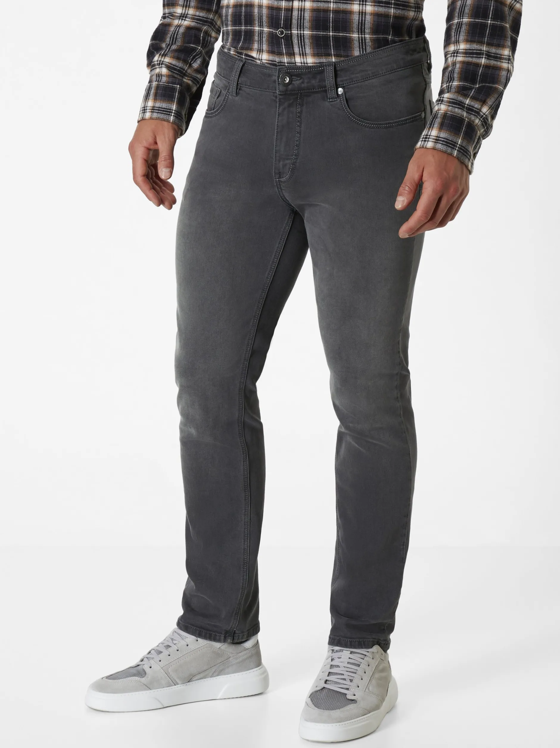Paddock`s Herren 5-Pocket Jeans - PIPE Slim Fit in grau