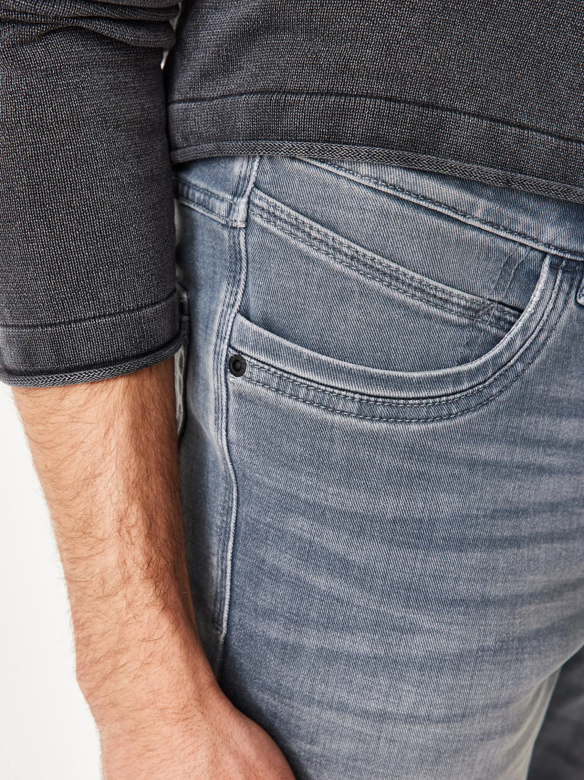 Paddock`s Herren 5-Pocket Jeans - PIPE Slim Fit in grau