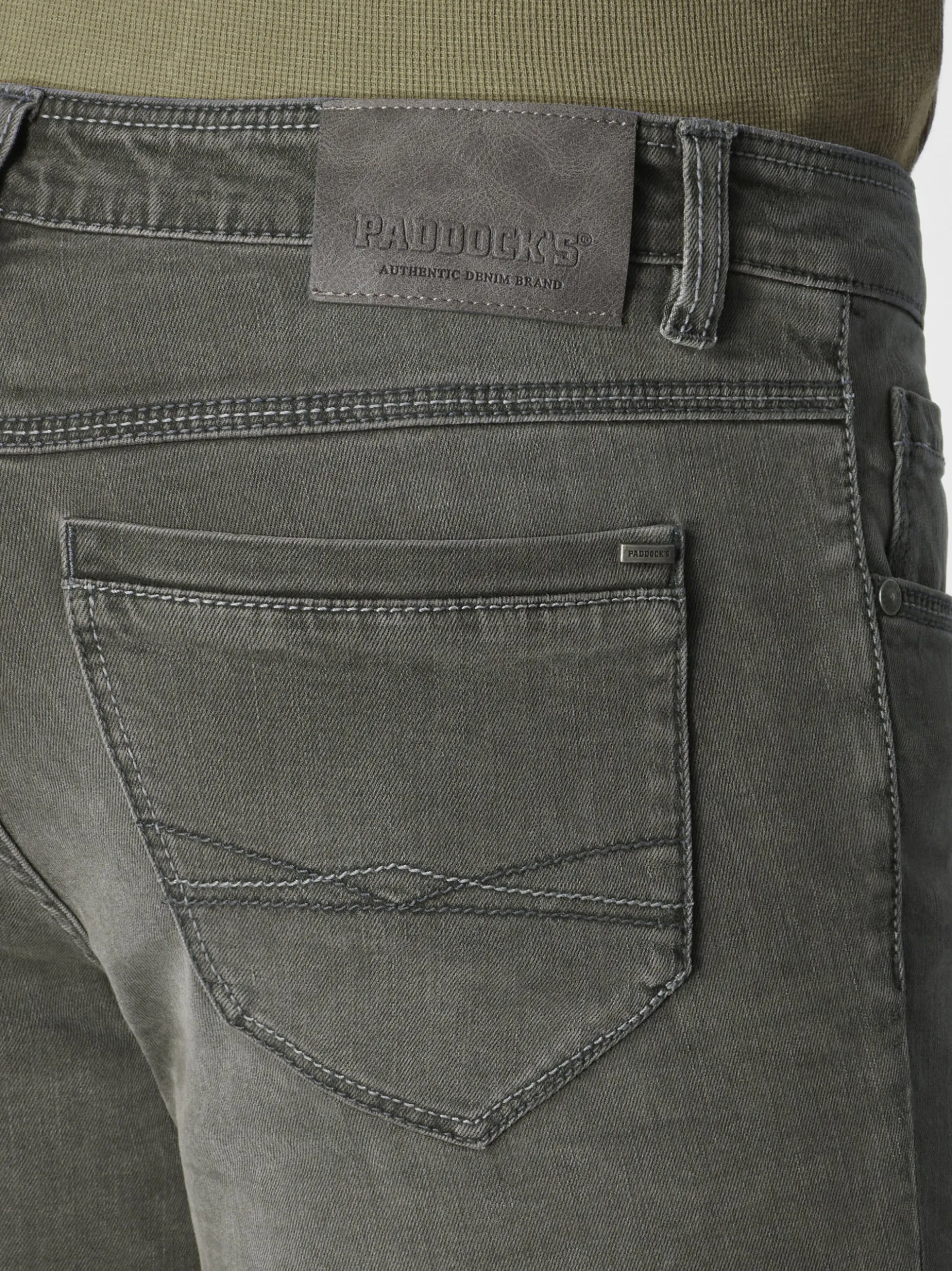 Paddock`s Herren 5-Pocket Jeans - PIPE Slim Fit in grau