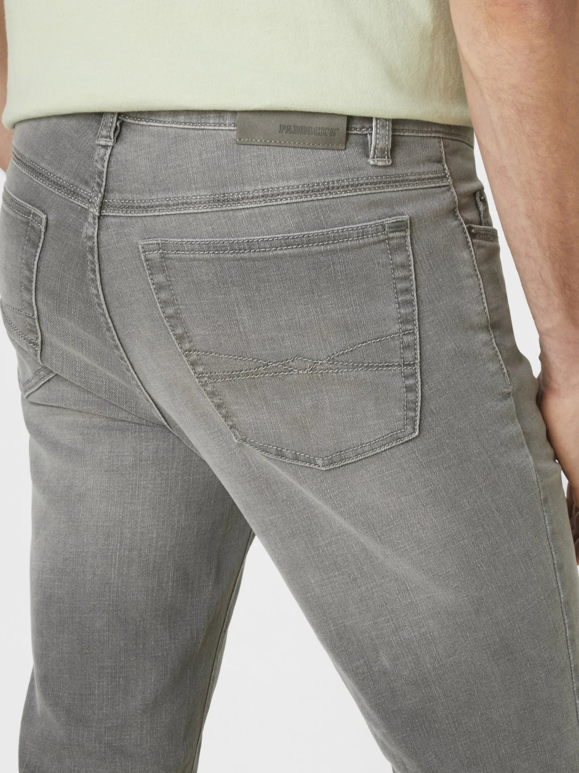 Paddock`s Herren 5-Pocket Jeans - PIPE Slim Fit in grau