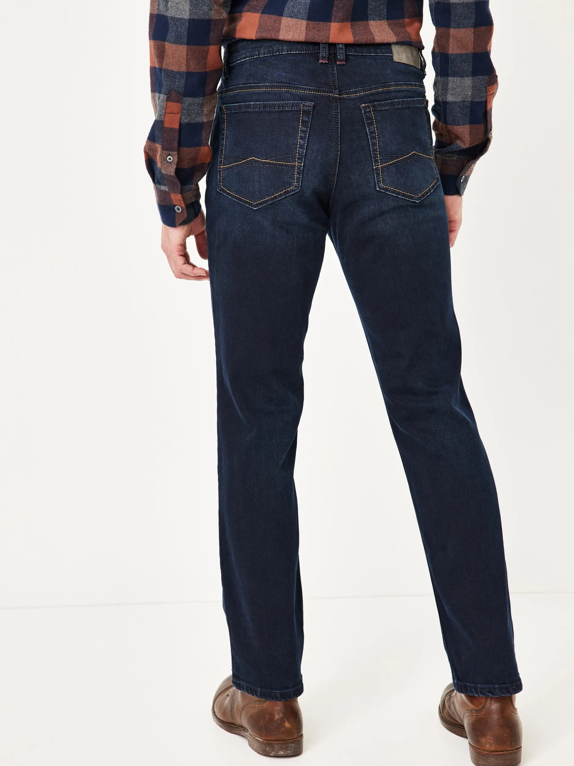 Paddock`s Herren 5-Pocket Jeans - PIPE Saddle Stitch Slim Fit in dark stone