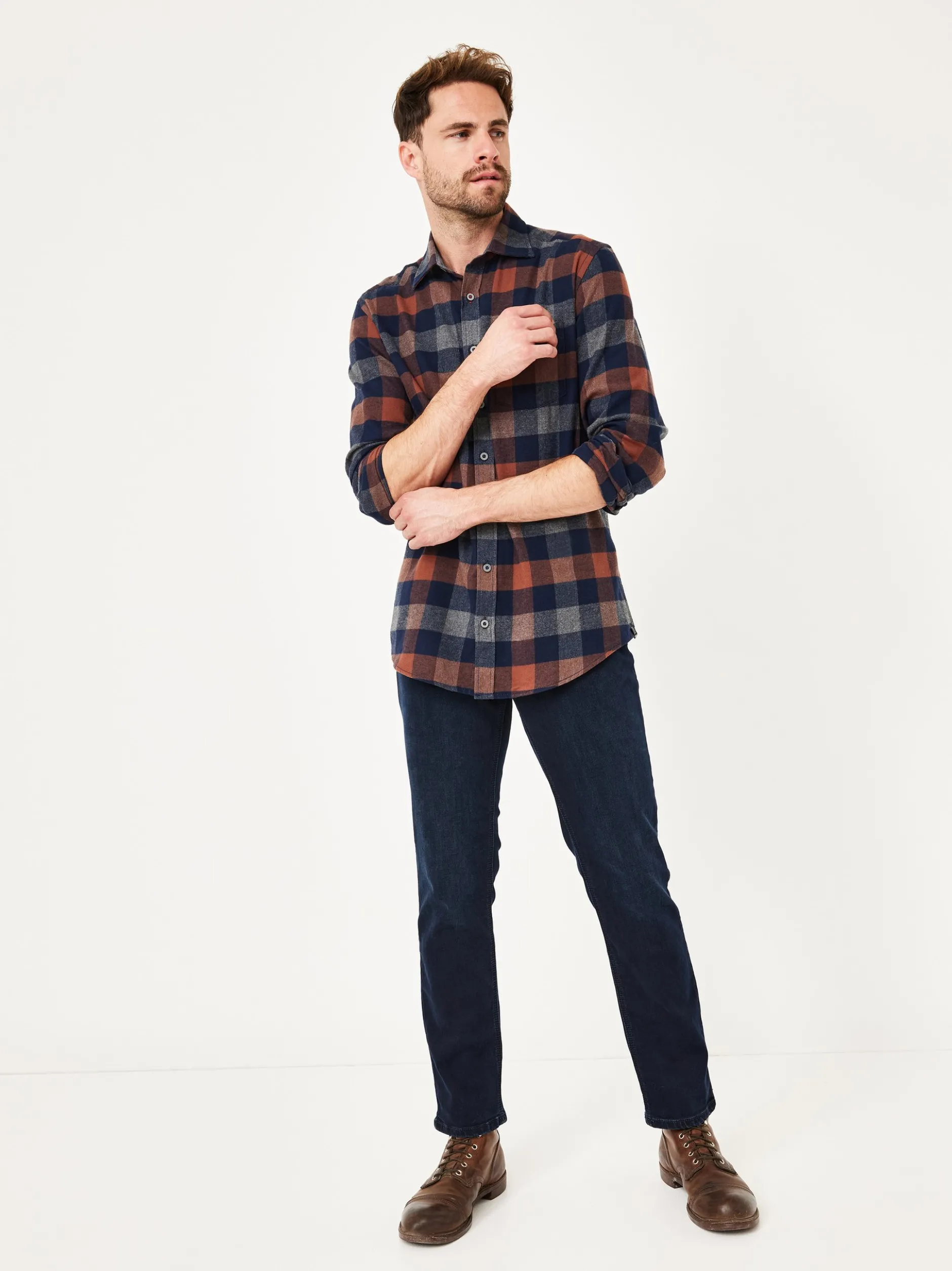 Paddock`s Herren 5-Pocket Jeans - PIPE Saddle Stitch Slim Fit in dark stone