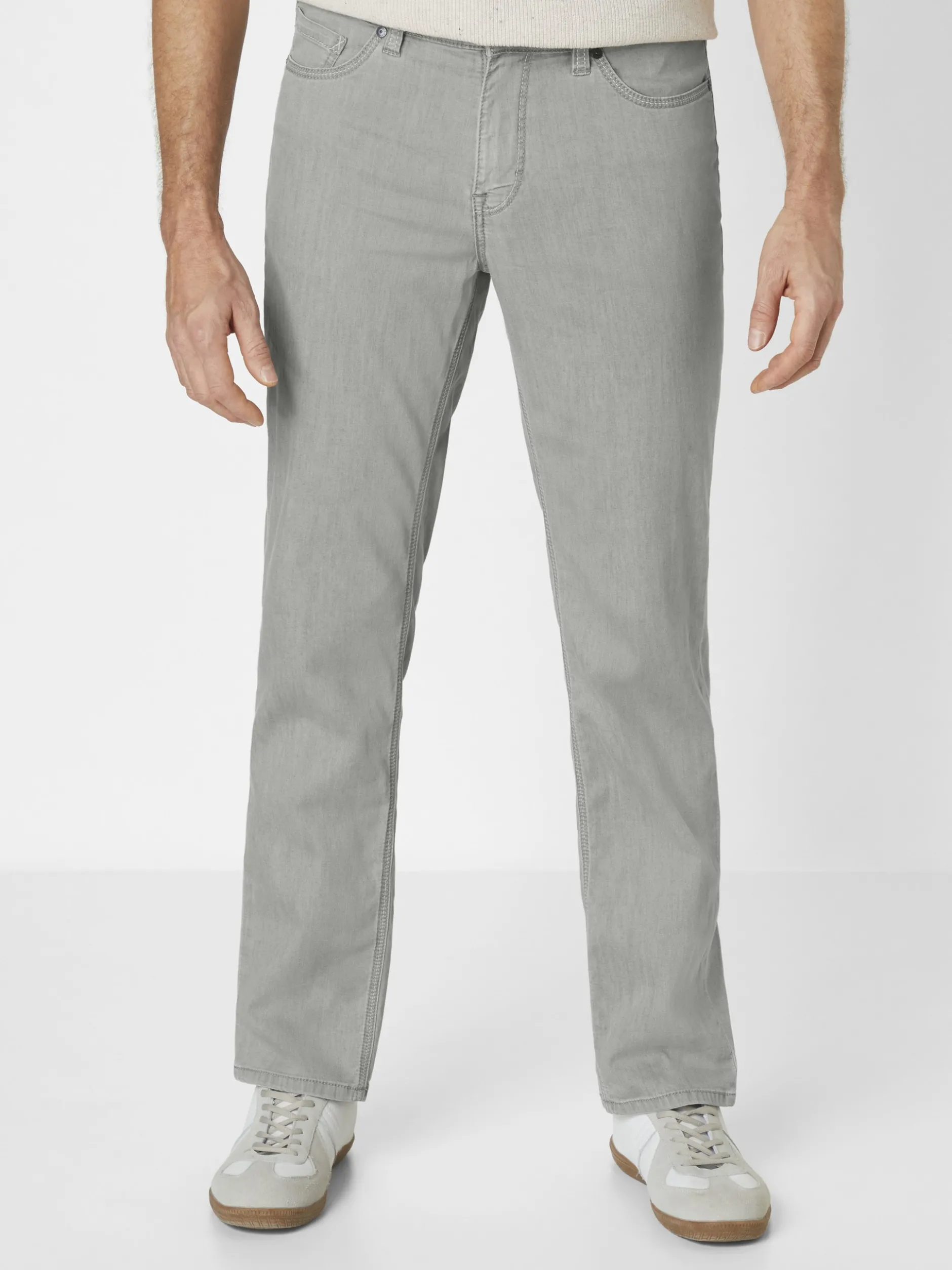 Paddock`s Herren 5-Pocket Jeans - PIPE Slim Fit in hellgrau