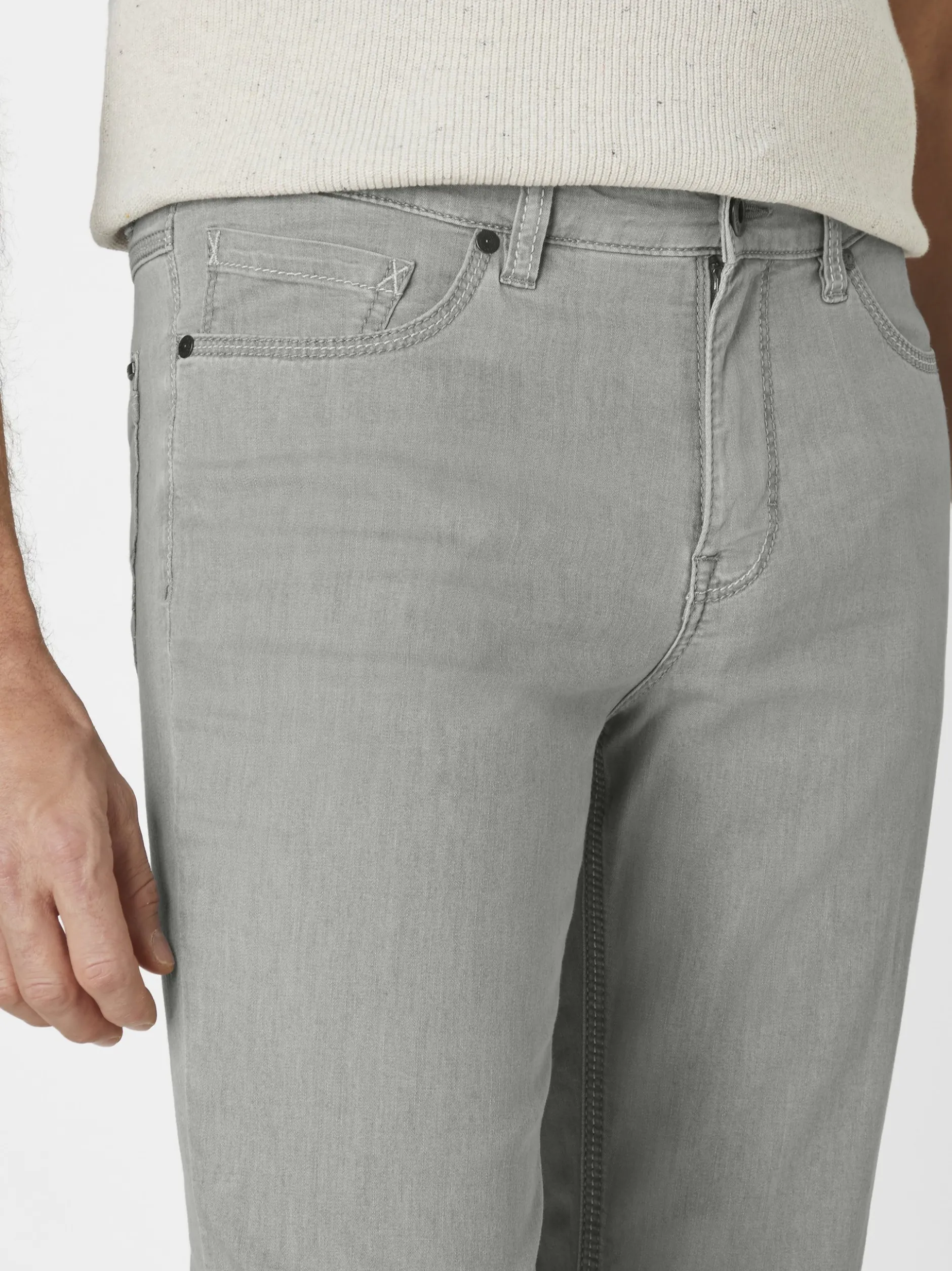 Paddock`s Herren 5-Pocket Jeans - PIPE Slim Fit in hellgrau