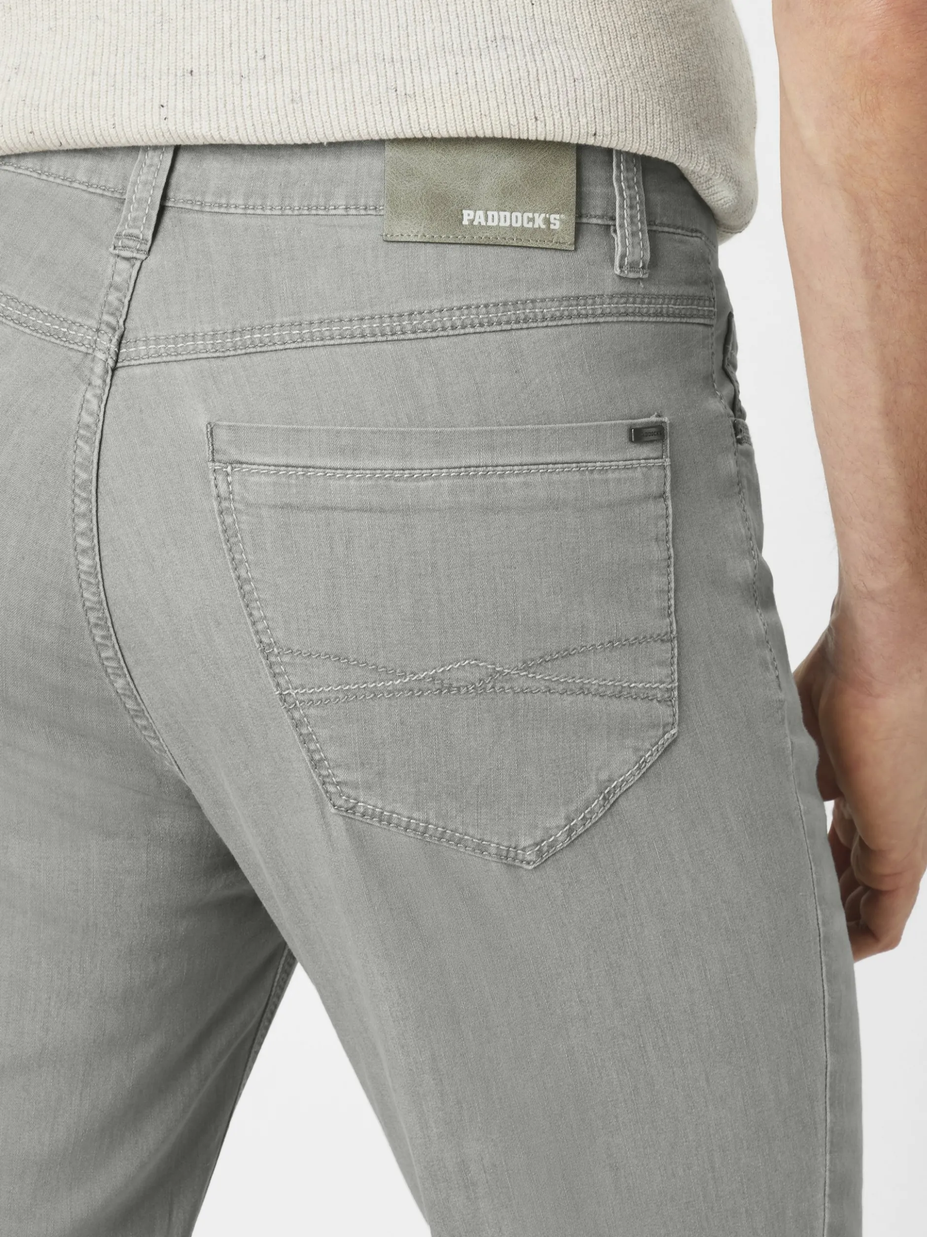 Paddock`s Herren 5-Pocket Jeans - PIPE Slim Fit in hellgrau