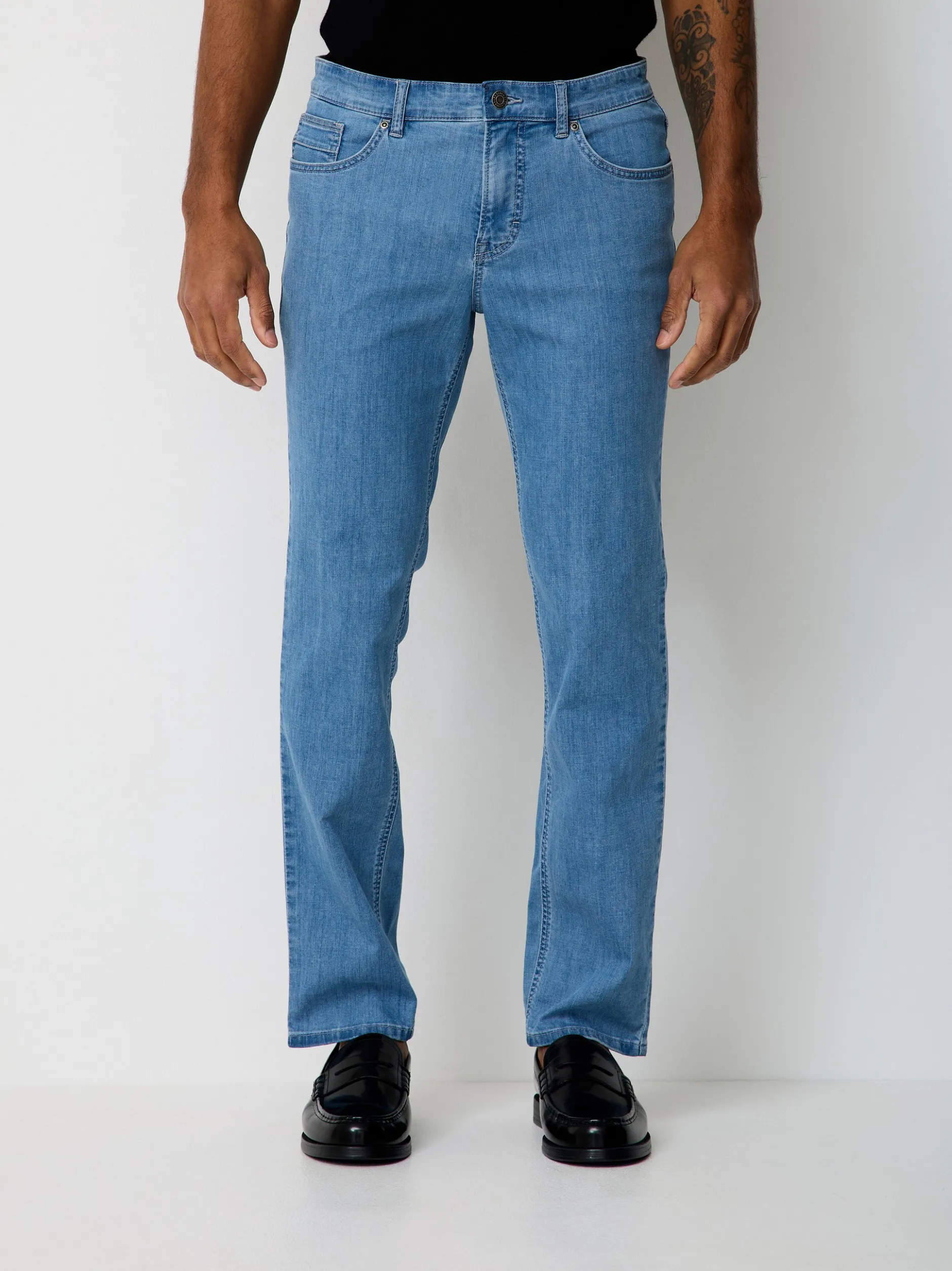Paddock`s Herren 5-Pocket Jeans - PIPE Slim Fit in bleached