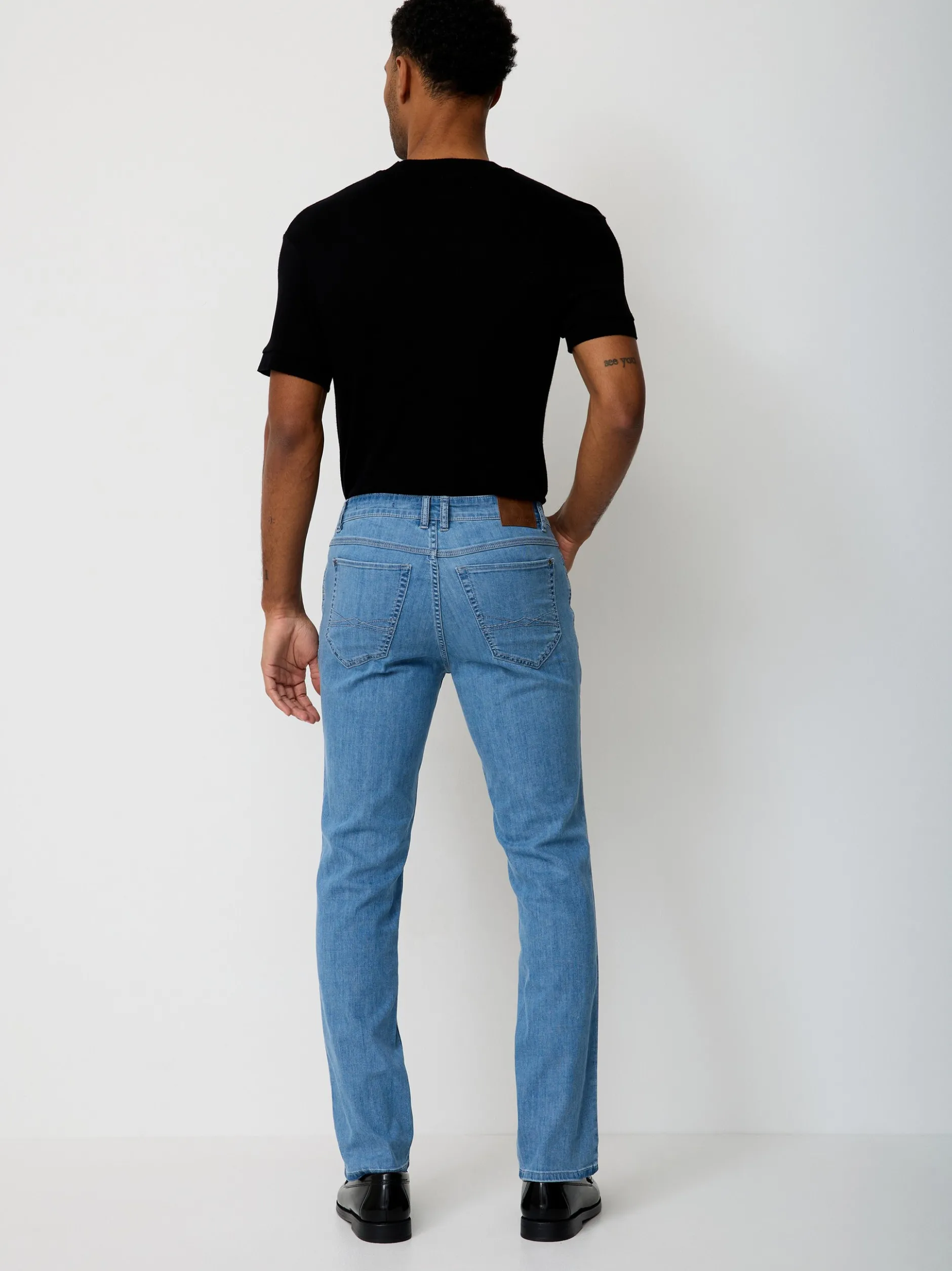Paddock`s Herren 5-Pocket Jeans - PIPE Slim Fit in bleached