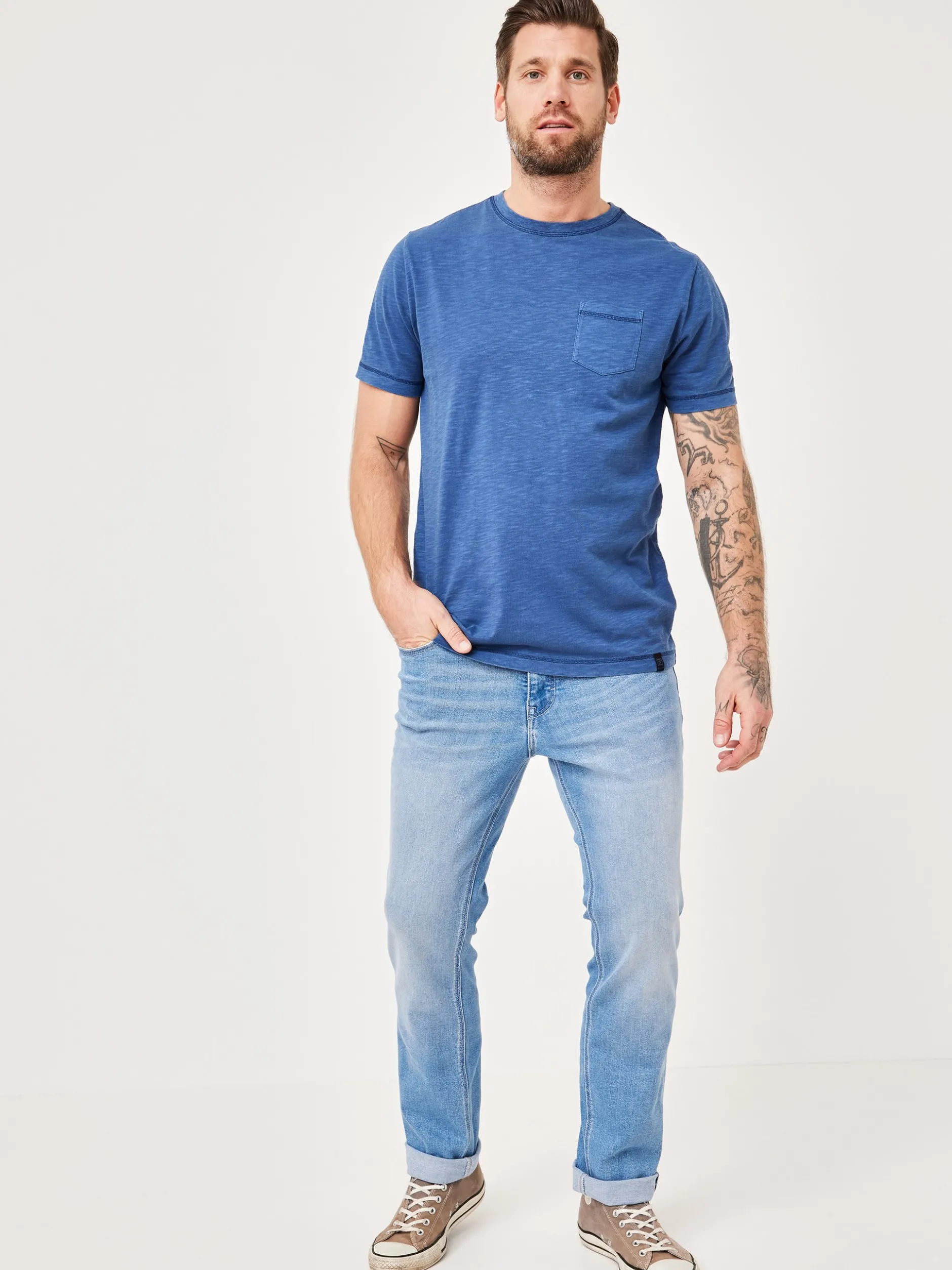 Paddock`s Herren Shirt - Regular Fit in blau