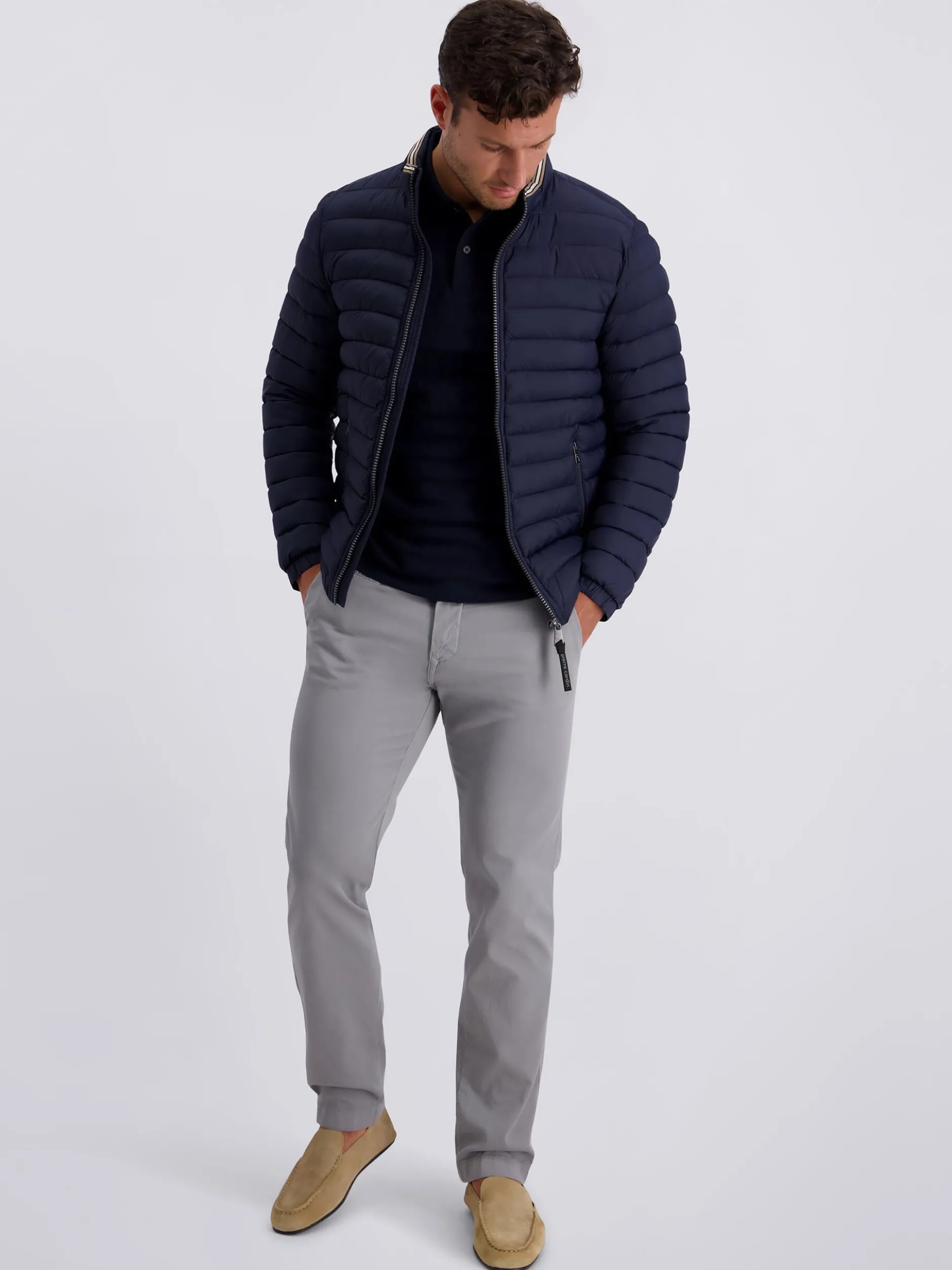 Pierre Cardin Herren Chino Castres in grau - Länge: lang