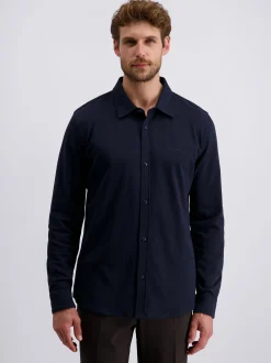 Pierre Cardin Herren Hemd in blau - Ausschnitt: Rundhals