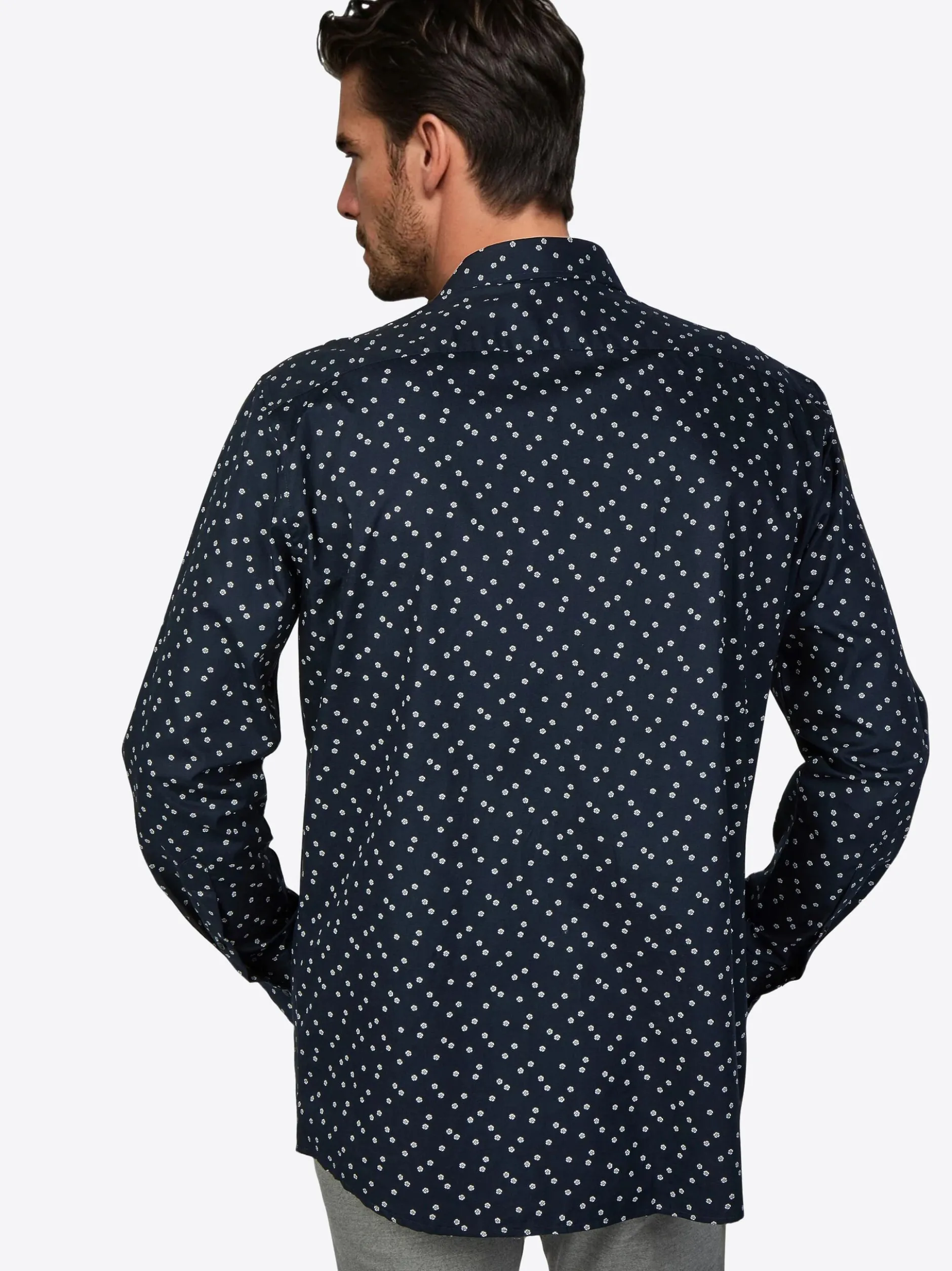 Pierre Cardin Herren Hemd Kent in blau - Ärmel: langarm