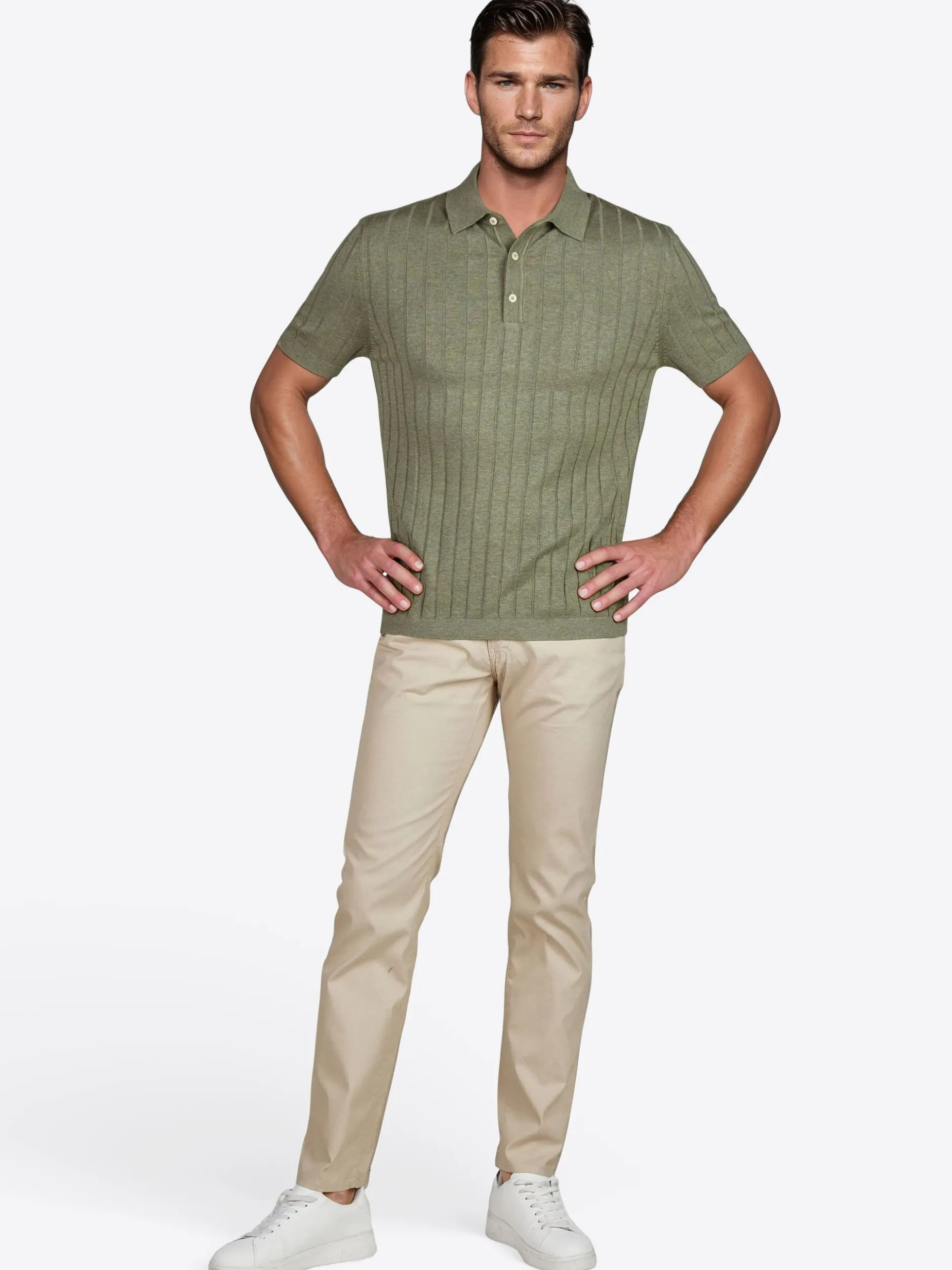 Pierre Cardin Herren Hose - Lyon in beige - Länge: lang