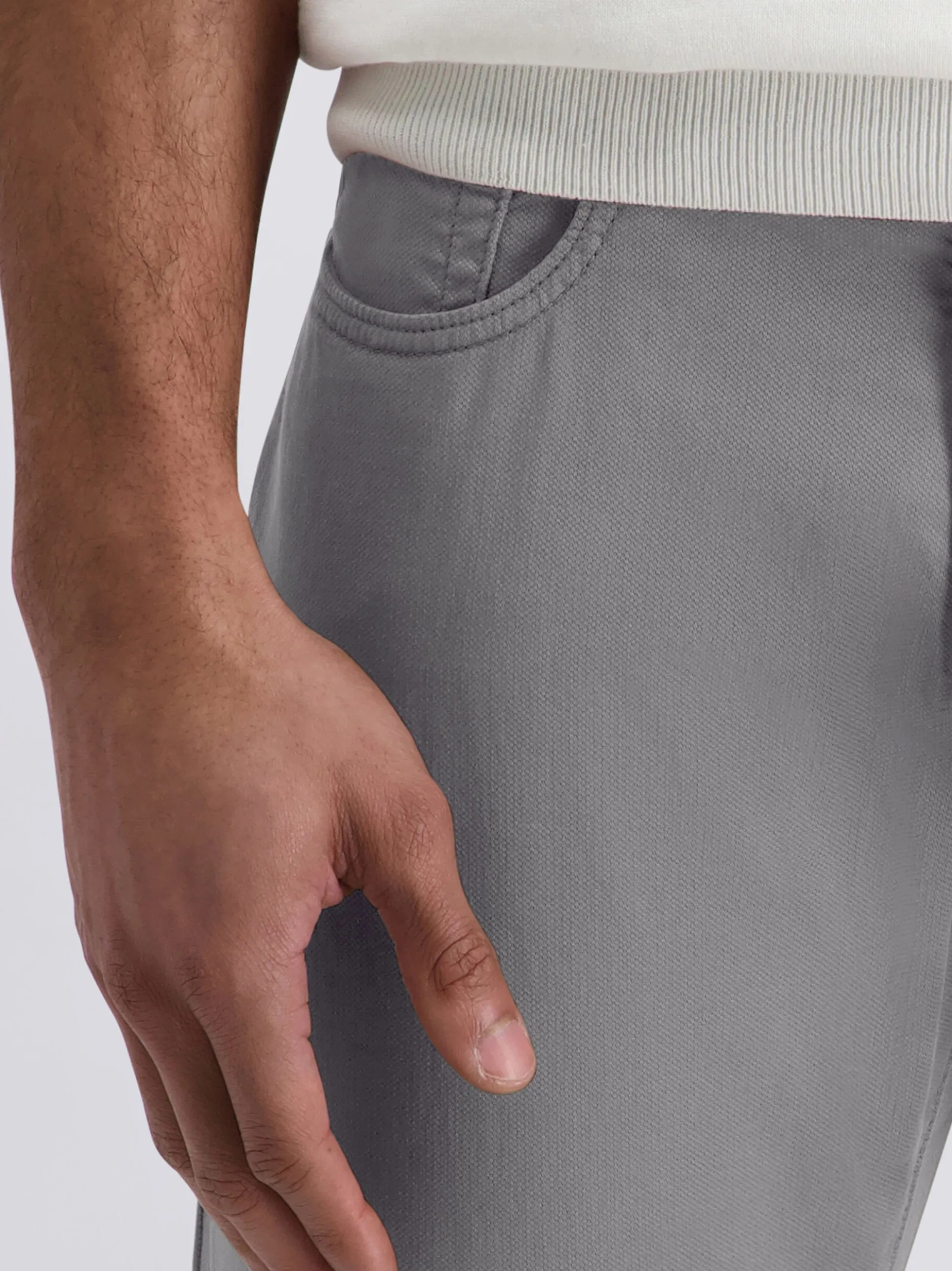 Pierre Cardin Herren Hose Lyon in grau - Länge: lang