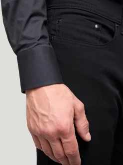 Pierre Cardin Herren Hose Lyon in schwarz - Länge: lang