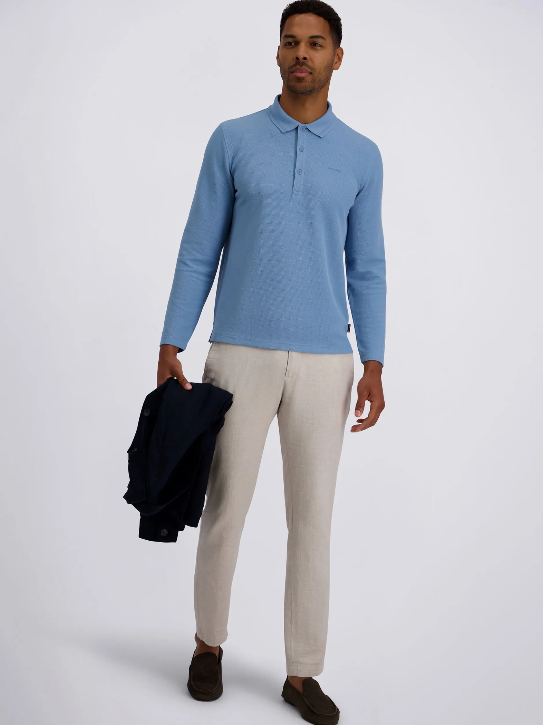 Pierre Cardin Herren Langarmshirt in hellblau