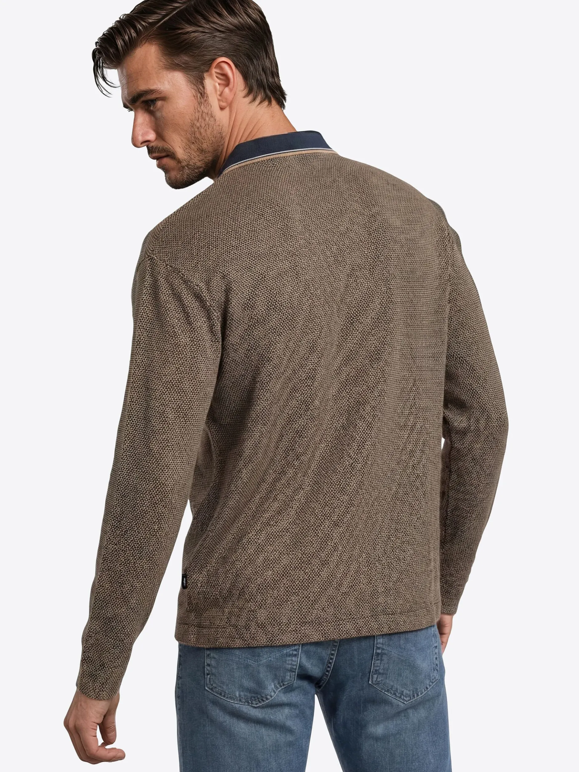 Pierre Cardin Herren Langarmshirt in braun