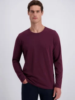 Pierre Cardin Herren Langarmshirt in bordeaux