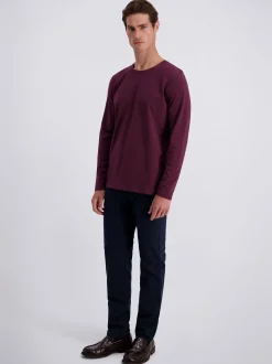 Pierre Cardin Herren Langarmshirt in bordeaux