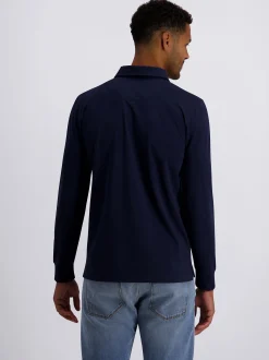 Pierre Cardin Herren Langarm-Poloshirts in blau