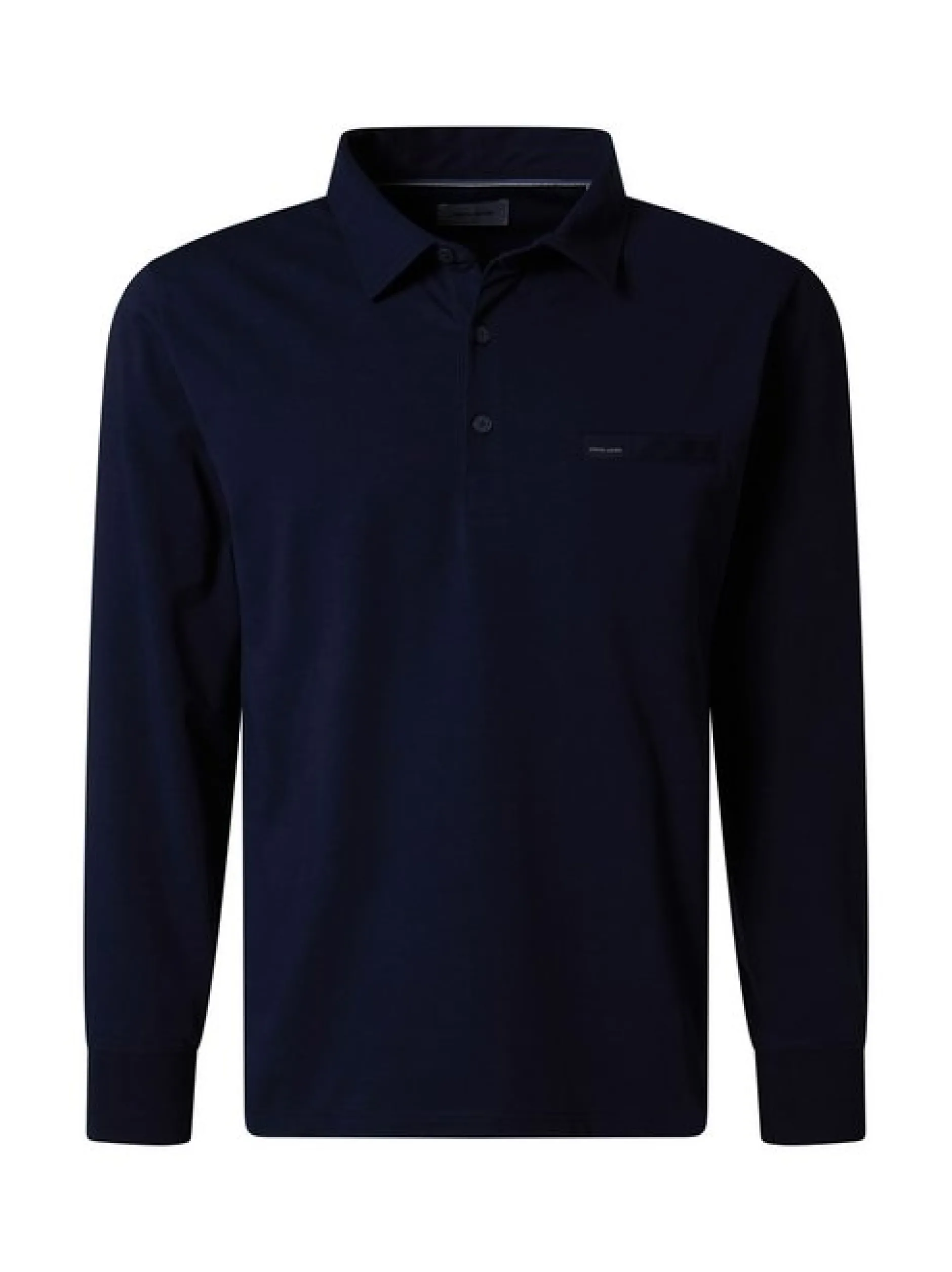 Pierre Cardin Herren Langarm-Poloshirts in blau