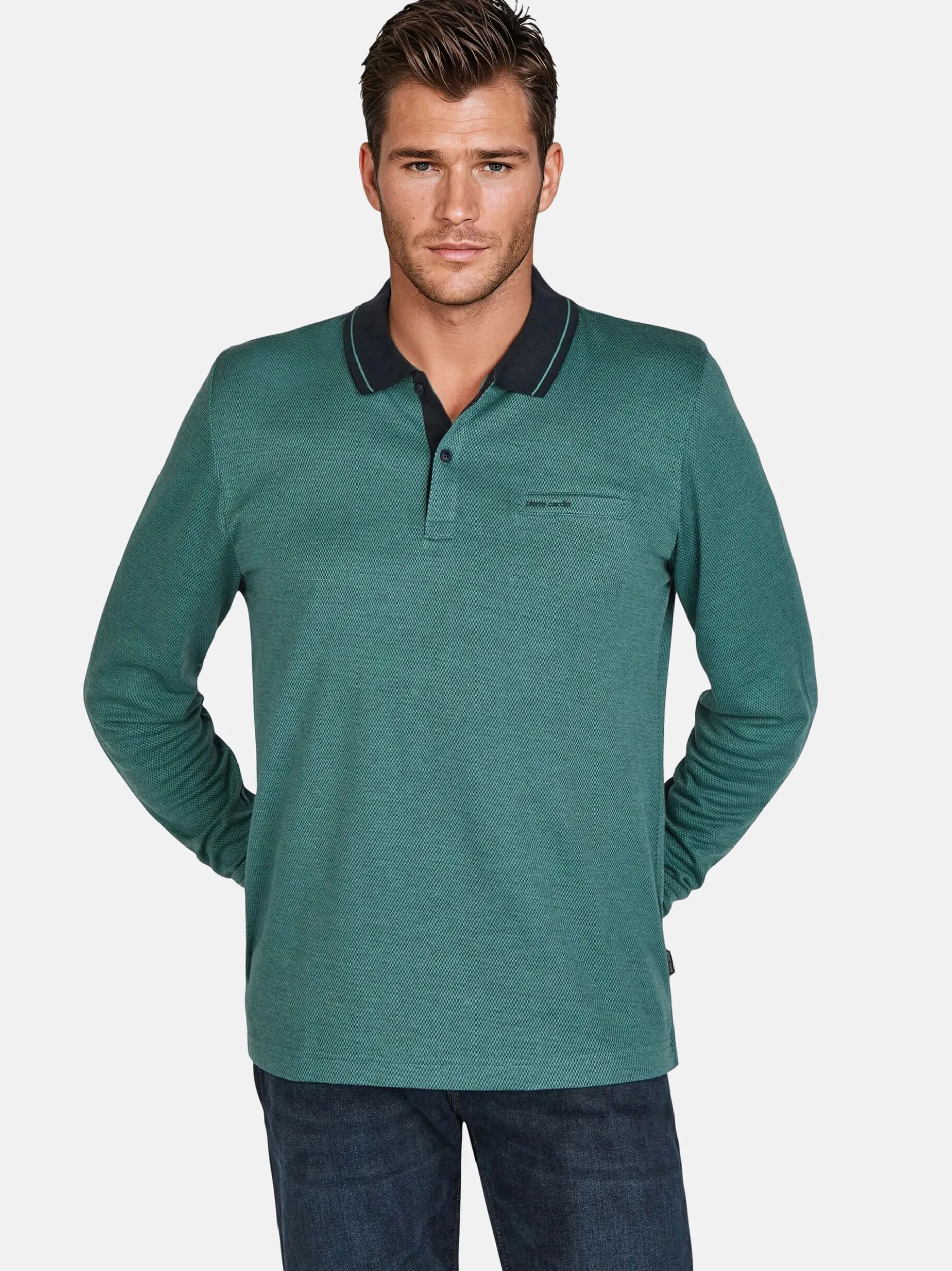 Pierre Cardin Herren Langarmshirt in grün
